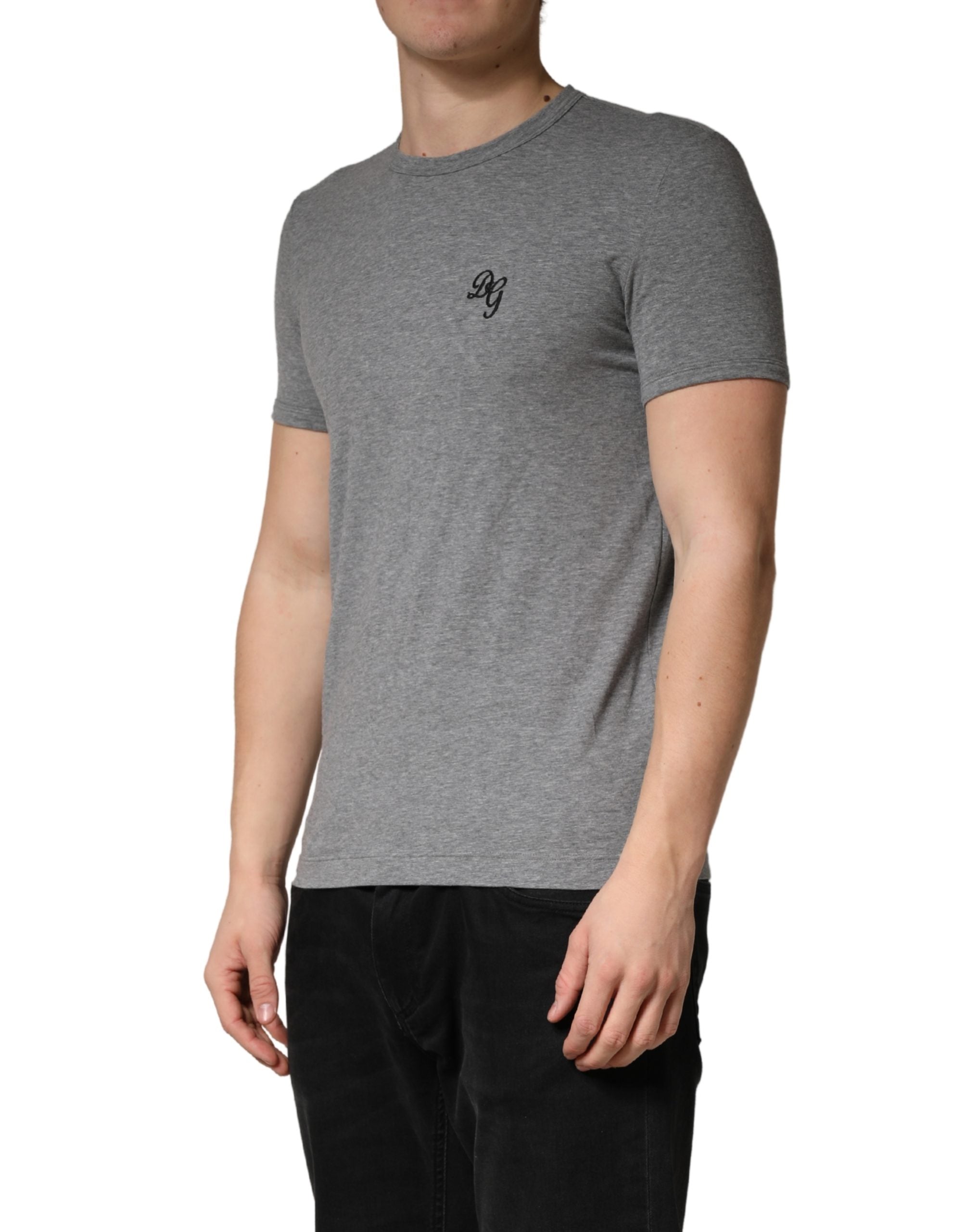 Dolce & Gabbana Gray DG Logo Crew Neck Men Underwear T-shirt Dolce & Gabbana