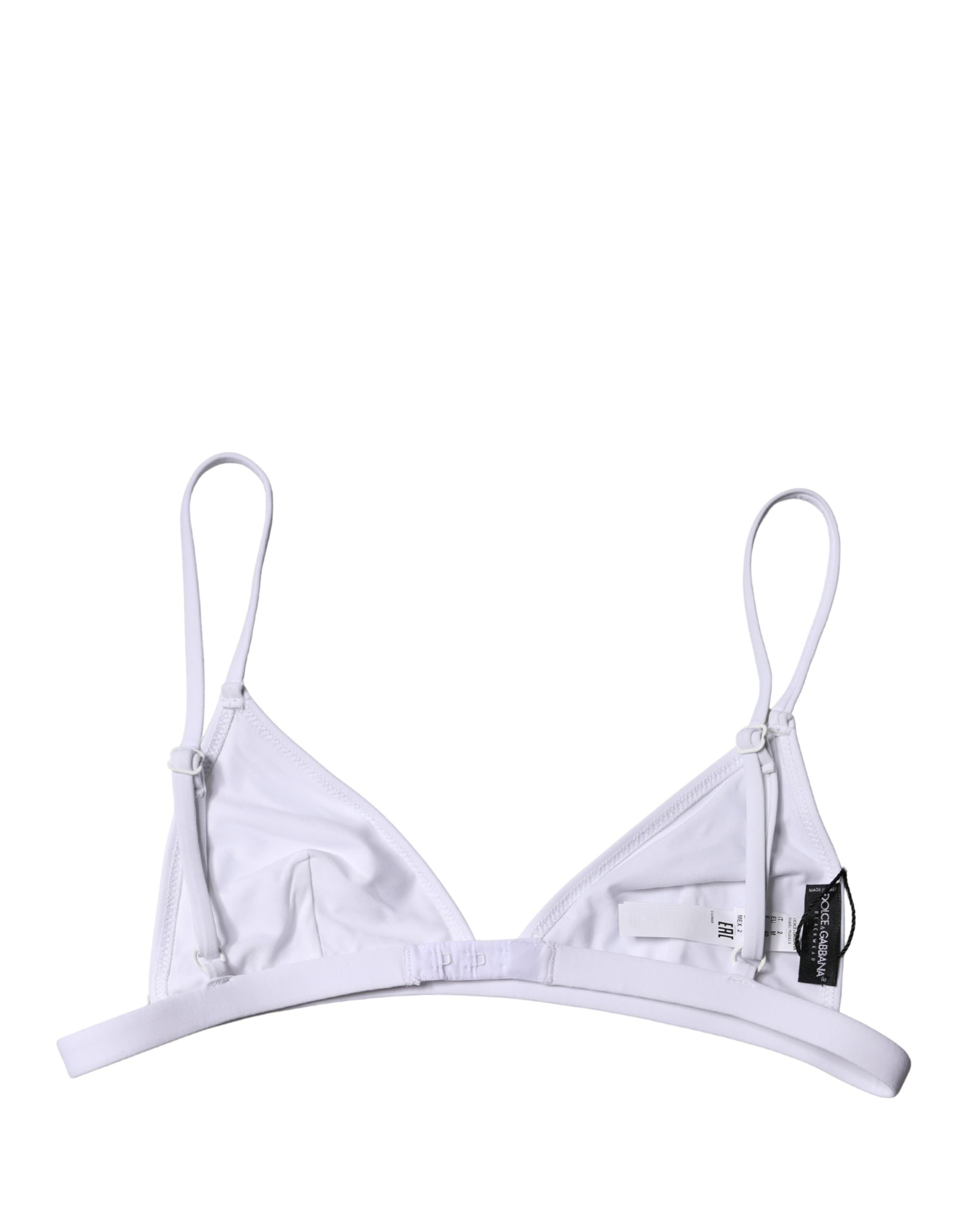 Dolce & Gabbana Top White Nylon Triangle Swimwear Beachwear Bikini Dolce & Gabbana