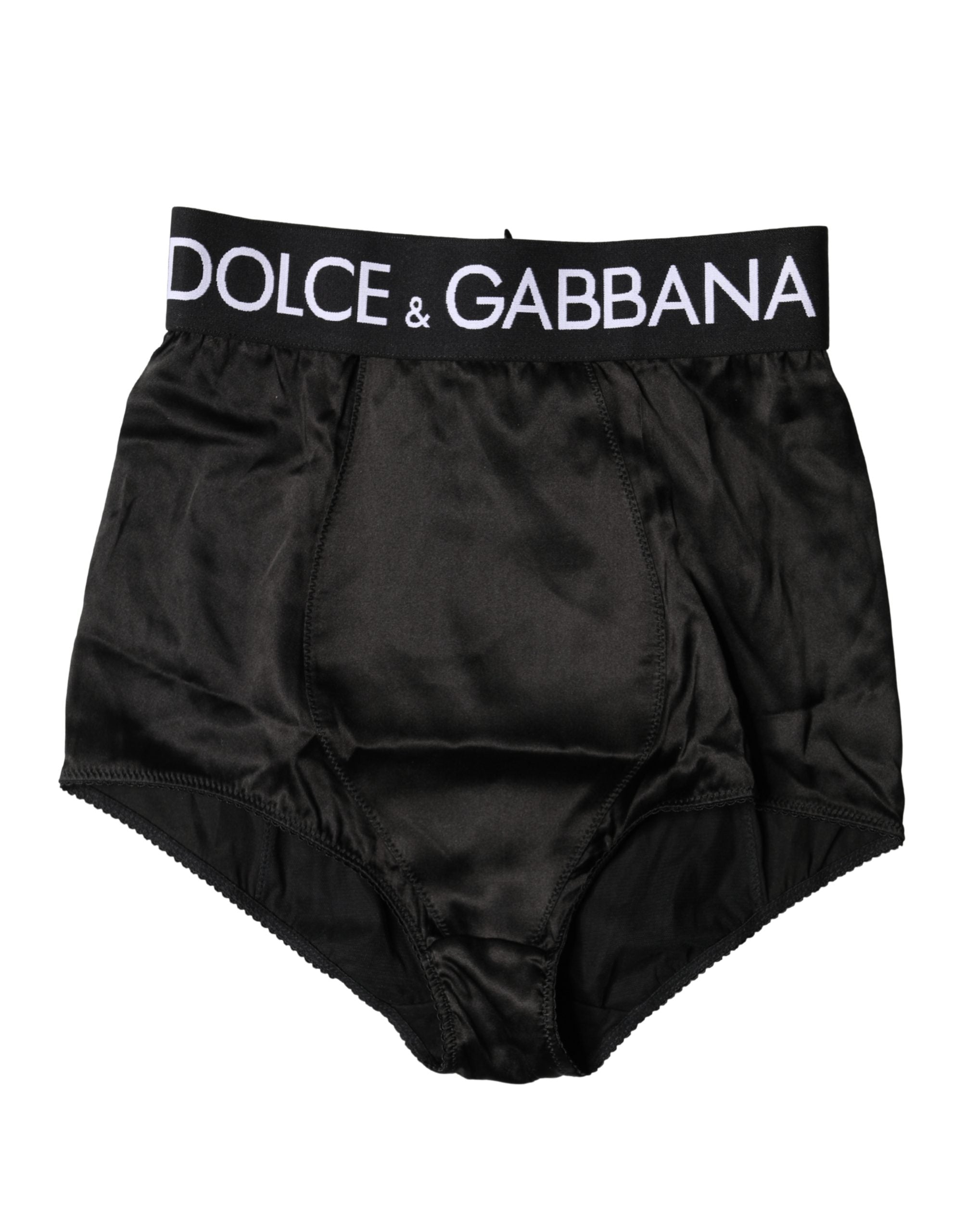 Dolce & Gabbana Black Logo Girdle High Waist Panty  Underwear Dolce & Gabbana