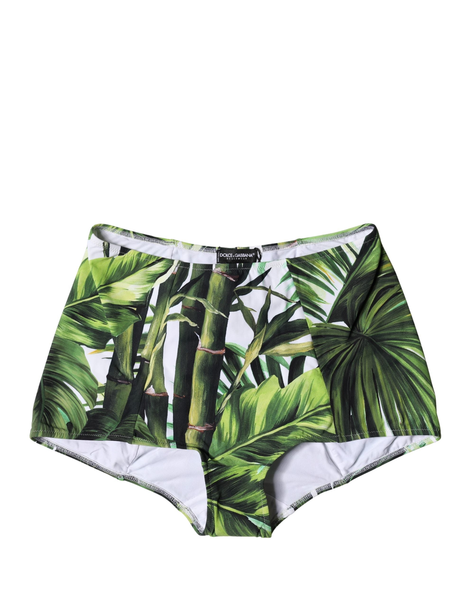 Dolce & Gabbana Green Leaf Print High-Waisted Girdle Underwear Dolce & Gabbana