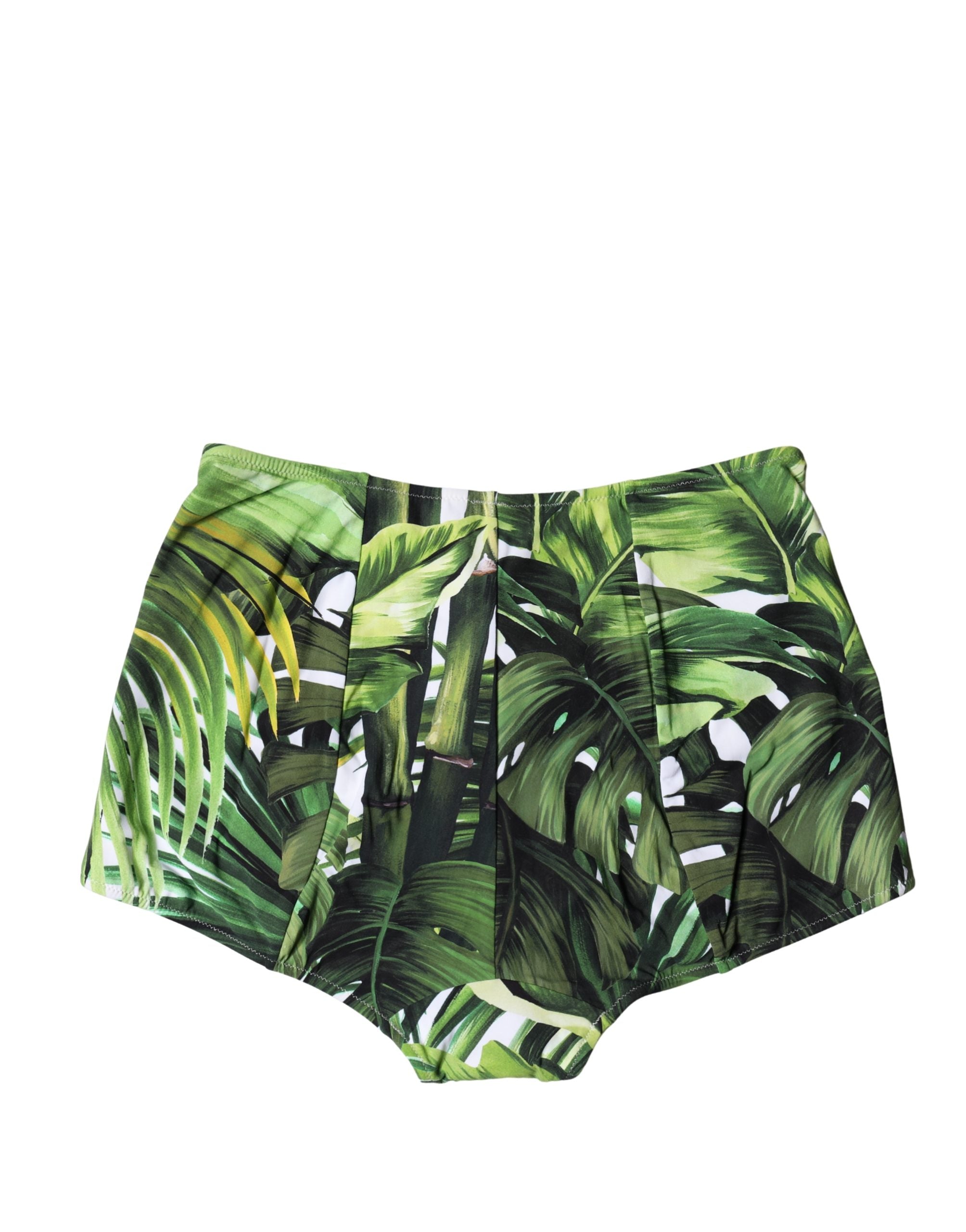 Dolce & Gabbana Green Leaf Print High-Waisted Girdle Underwear Dolce & Gabbana