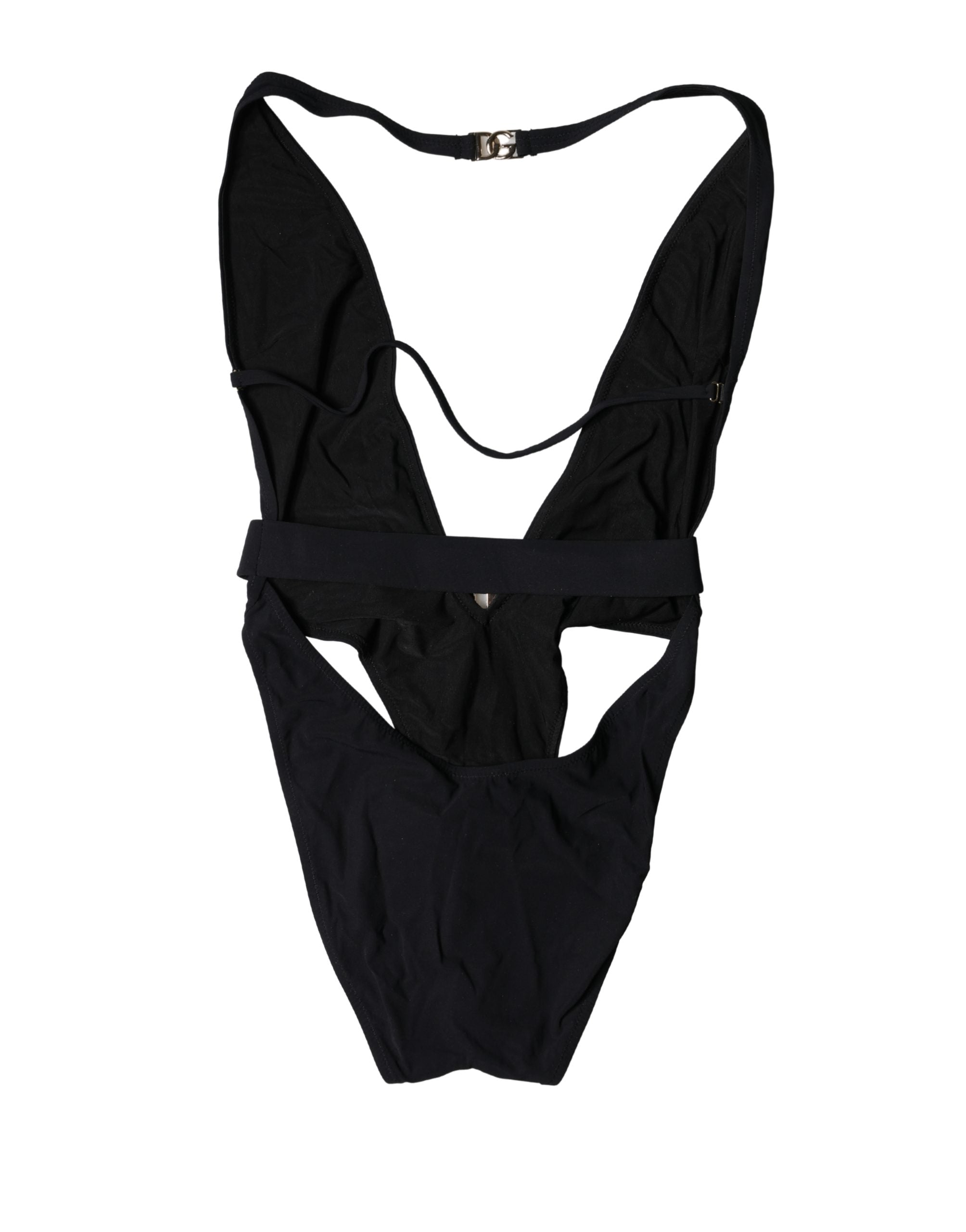 Dolce & Gabbana Black DG Nylon One-Piece Swimsuit Swimwear Dolce & Gabbana