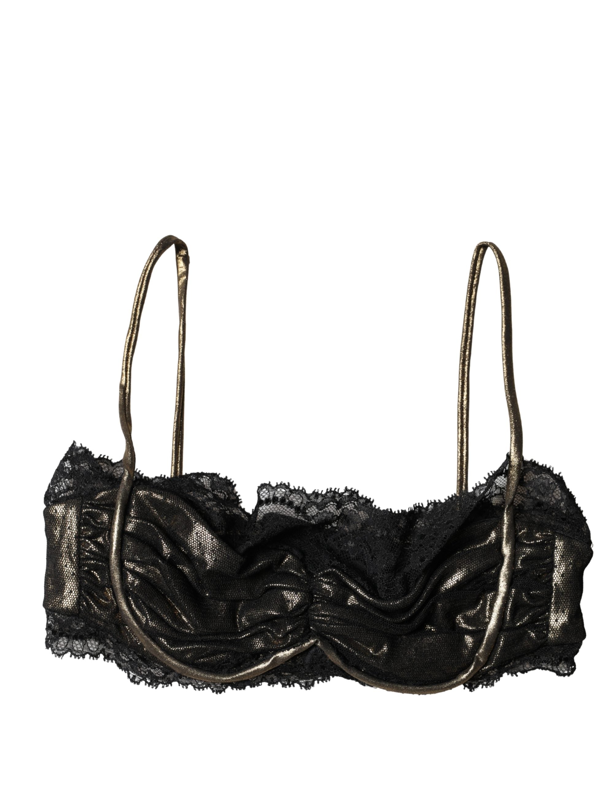 Dolce & Gabbana Black Silk Underwired Balconnet Bra Underwear Dolce & Gabbana