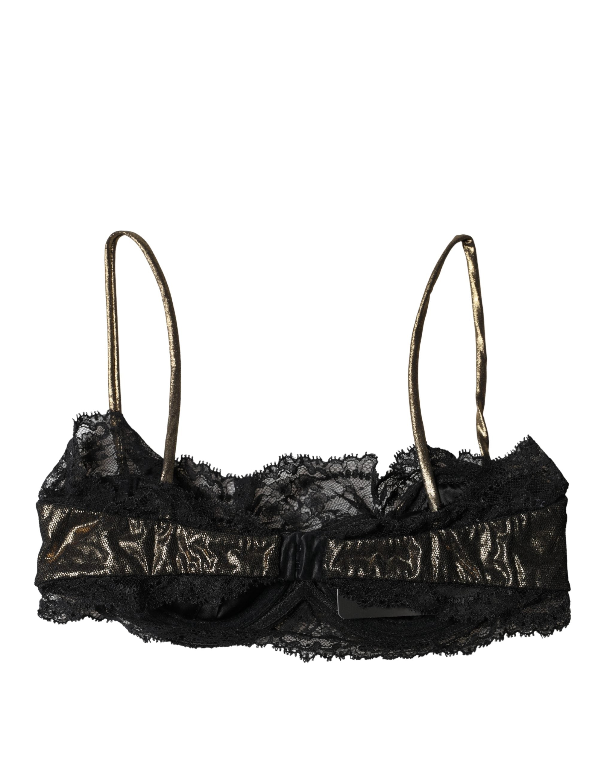 Dolce & Gabbana Black Silk Underwired Balconnet Bra Underwear Dolce & Gabbana