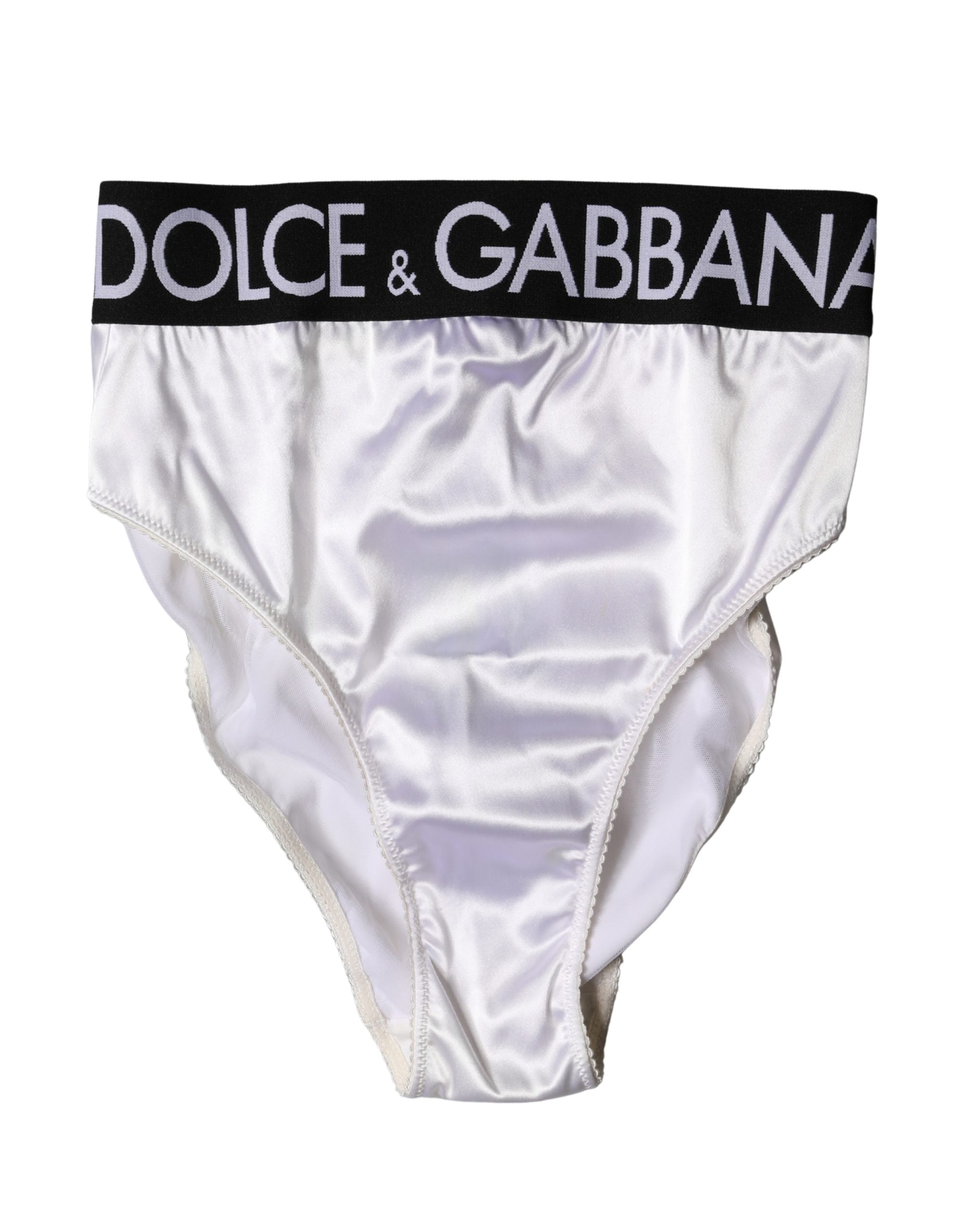 Dolce & Gabbana White Logo Brief High Waist Panty Underwear Dolce & Gabbana