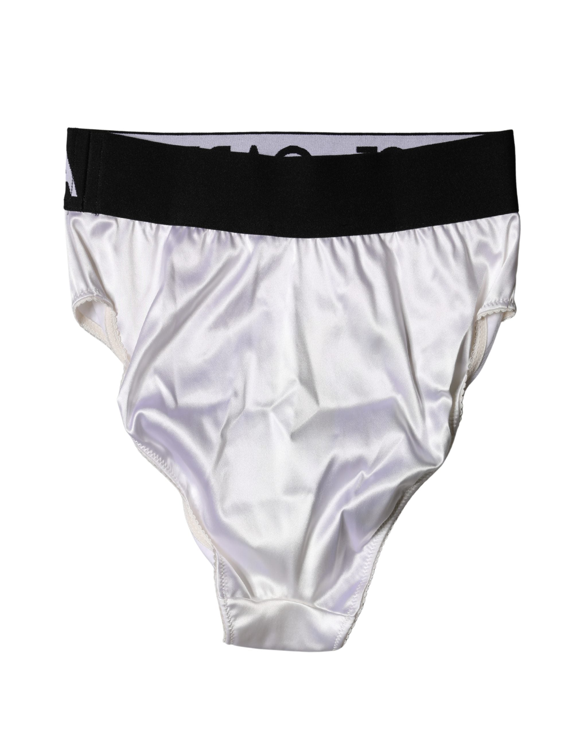 Dolce & Gabbana White Logo Brief High Waist Panty Underwear Dolce & Gabbana