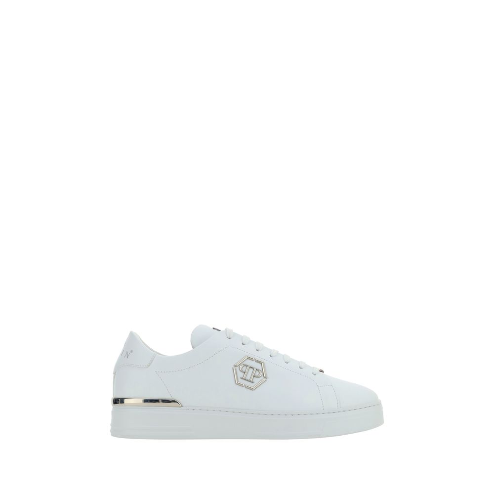 Philipp Plein White Calf Leather Bos Taurus Low Top Sneakers Philipp Plein