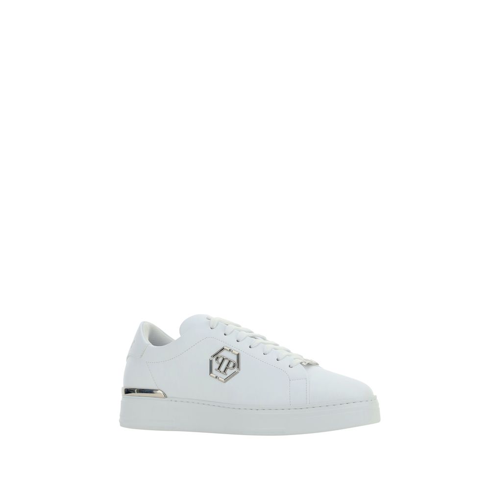 Philipp Plein White Calf Leather Bos Taurus Low Top Sneakers Philipp Plein