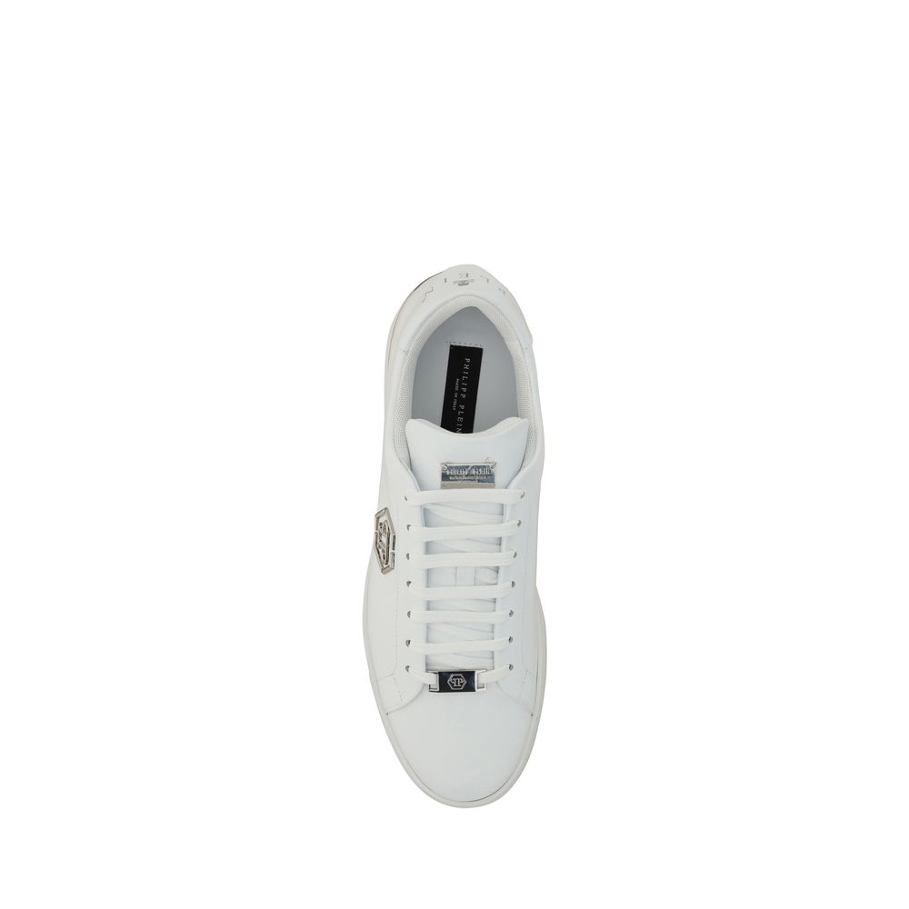 Philipp Plein White Calf Leather Bos Taurus Low Top Sneakers Philipp Plein