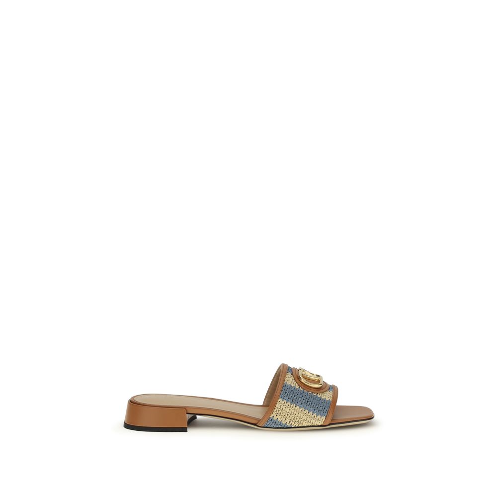 Valentino Garavani Multicolor Viscose Flat Sandals Valentino Garavani