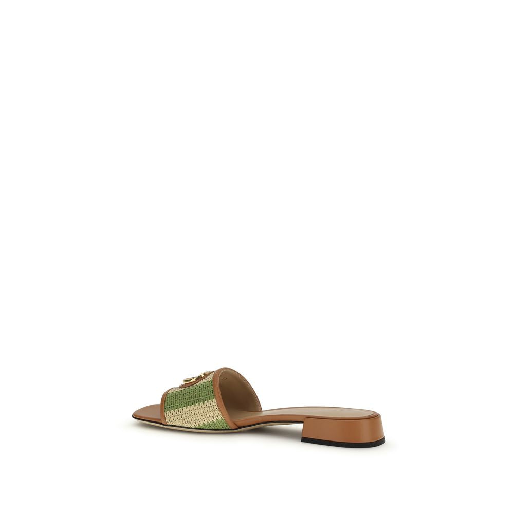 Valentino Garavani Multicolor Viscose Flat Sandals Valentino Garavani