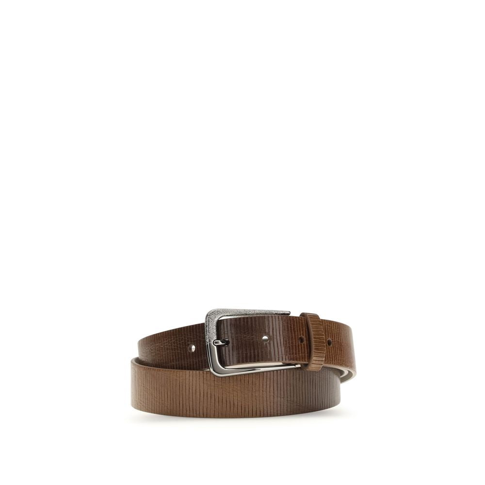 Brunello Cucinelli Brown Calf Leather Bos Taurus Regular Belt Brunello Cucinelli