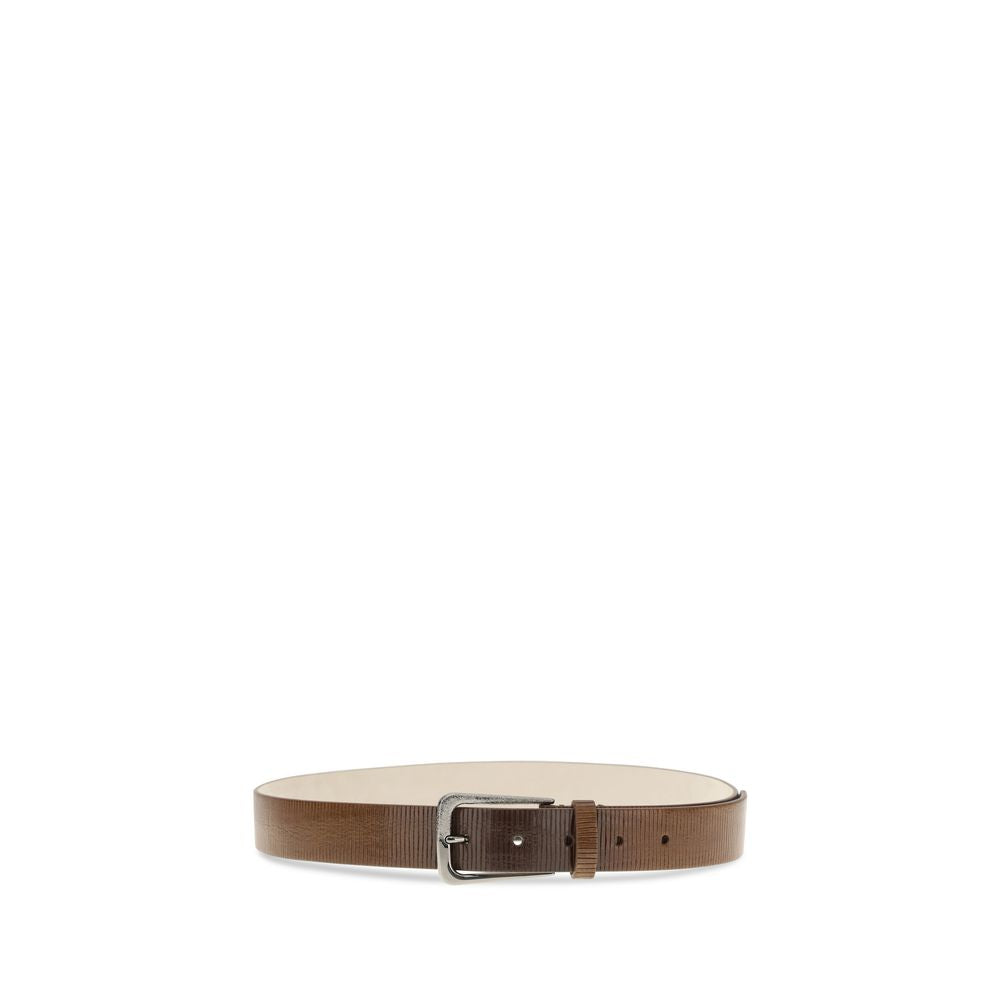 Brunello Cucinelli Brown Calf Leather Bos Taurus Regular Belt Brunello Cucinelli