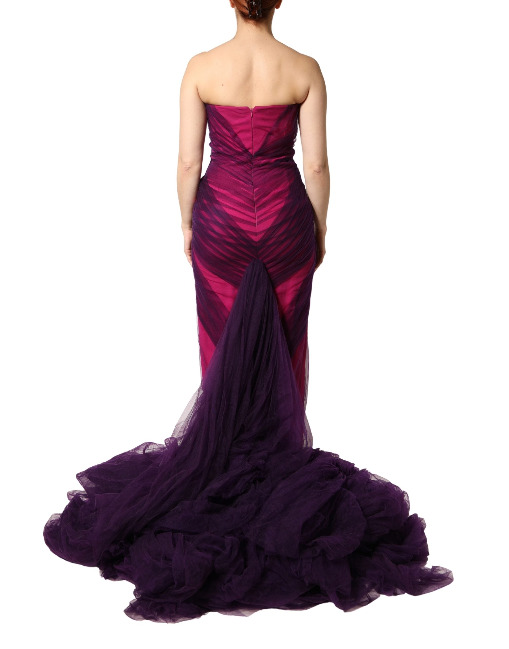 Dolce & Gabbana Pink Black Strapless Sheath Mermaid  Dress Dolce & Gabbana