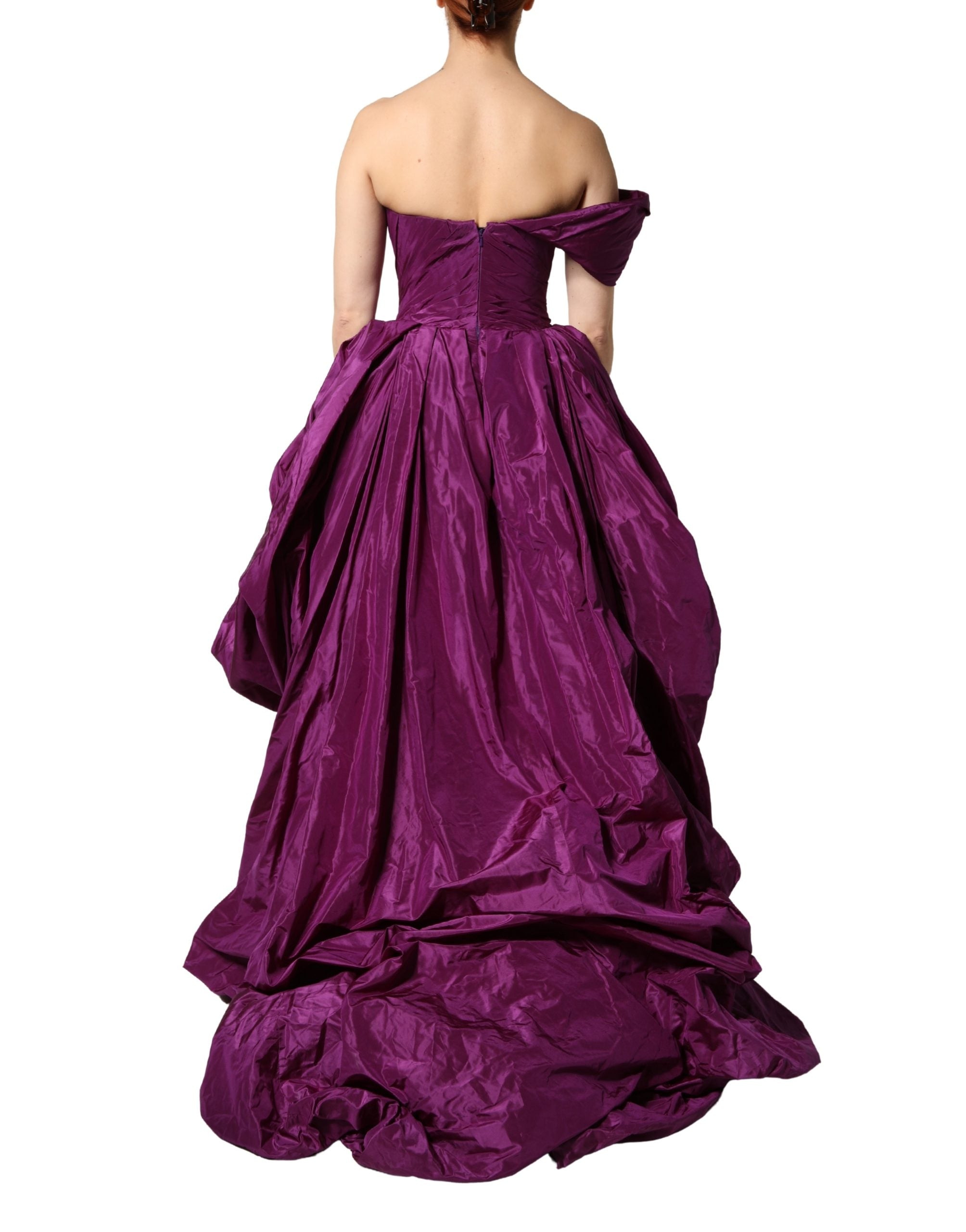 Dolce & Gabbana Purple Strapless A-line Asymmetric Dress Dolce & Gabbana