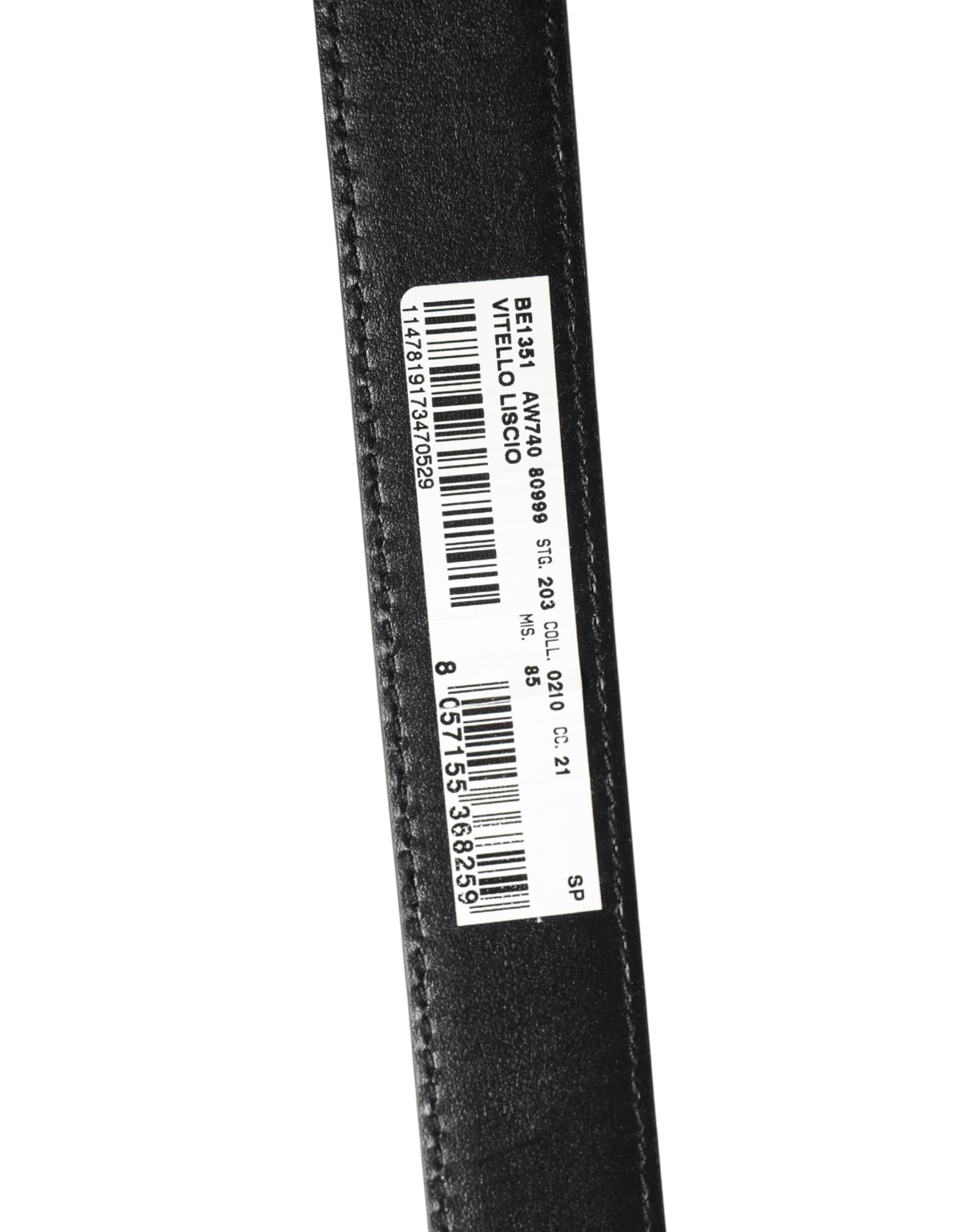 Dolce & Gabbana Men Black Classic Leather Metal Buckle Belt Dolce & Gabbana