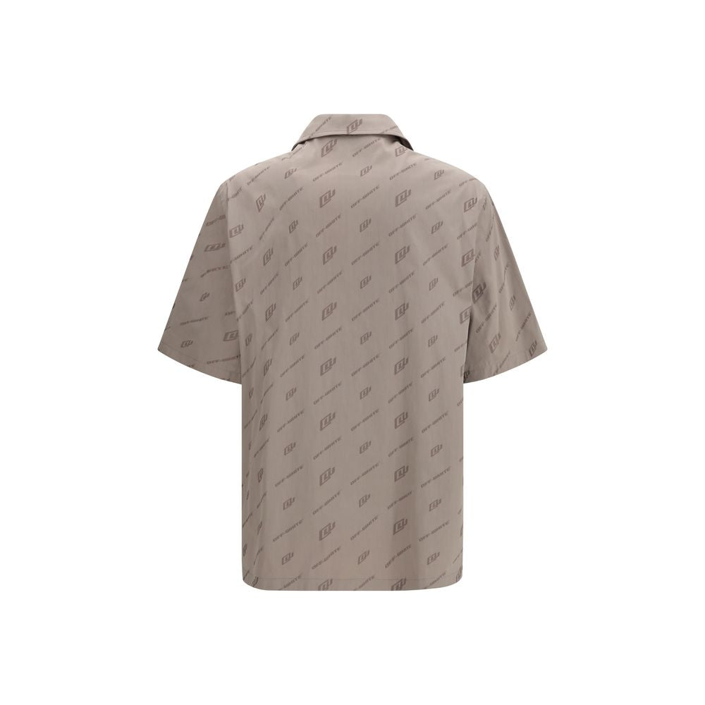 Off-White Beige Viscose Shortsleeve Shirt Off-White