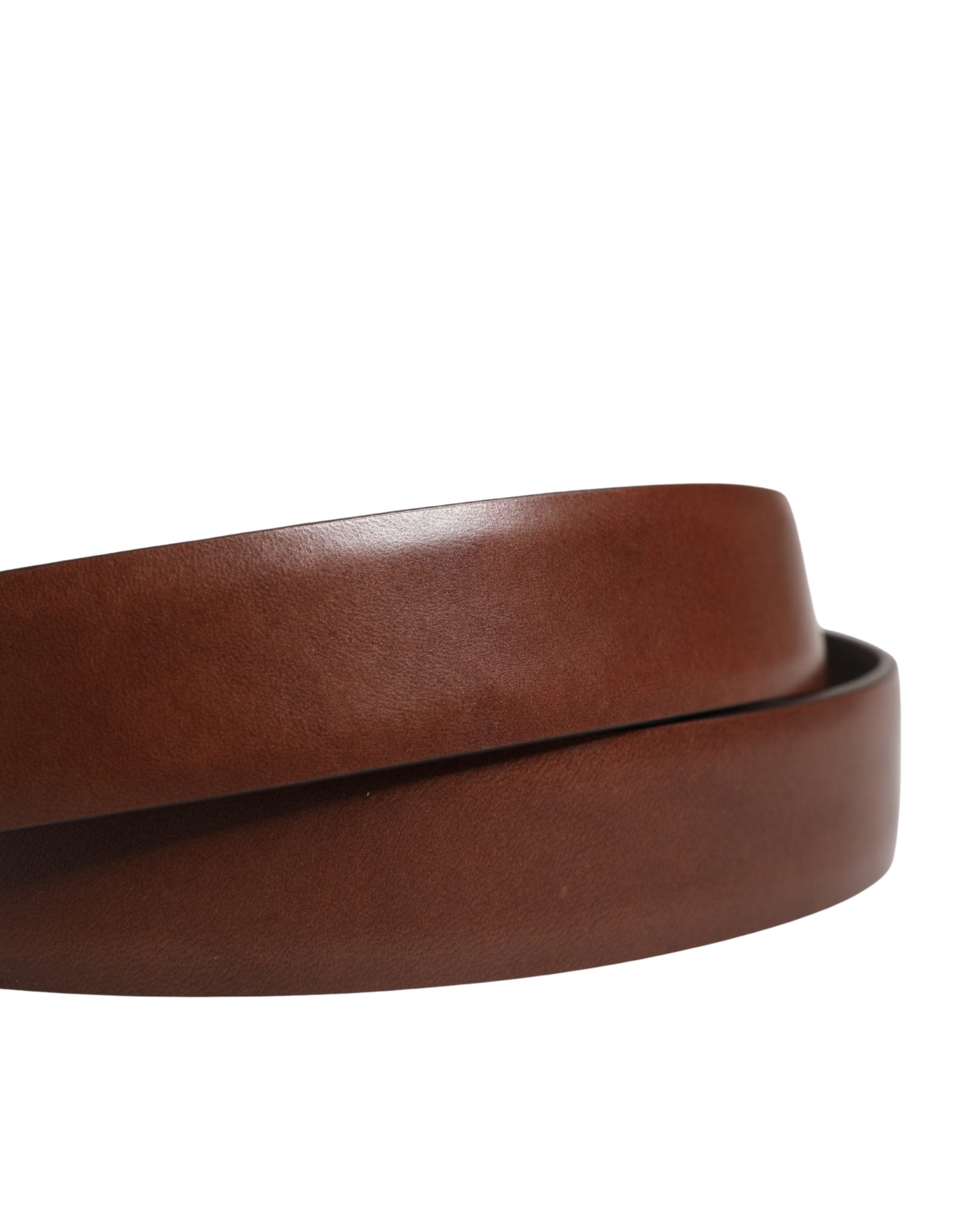 Dolce & Gabbana Men Brown Classic Leather Metal Buckle Belt Dolce & Gabbana