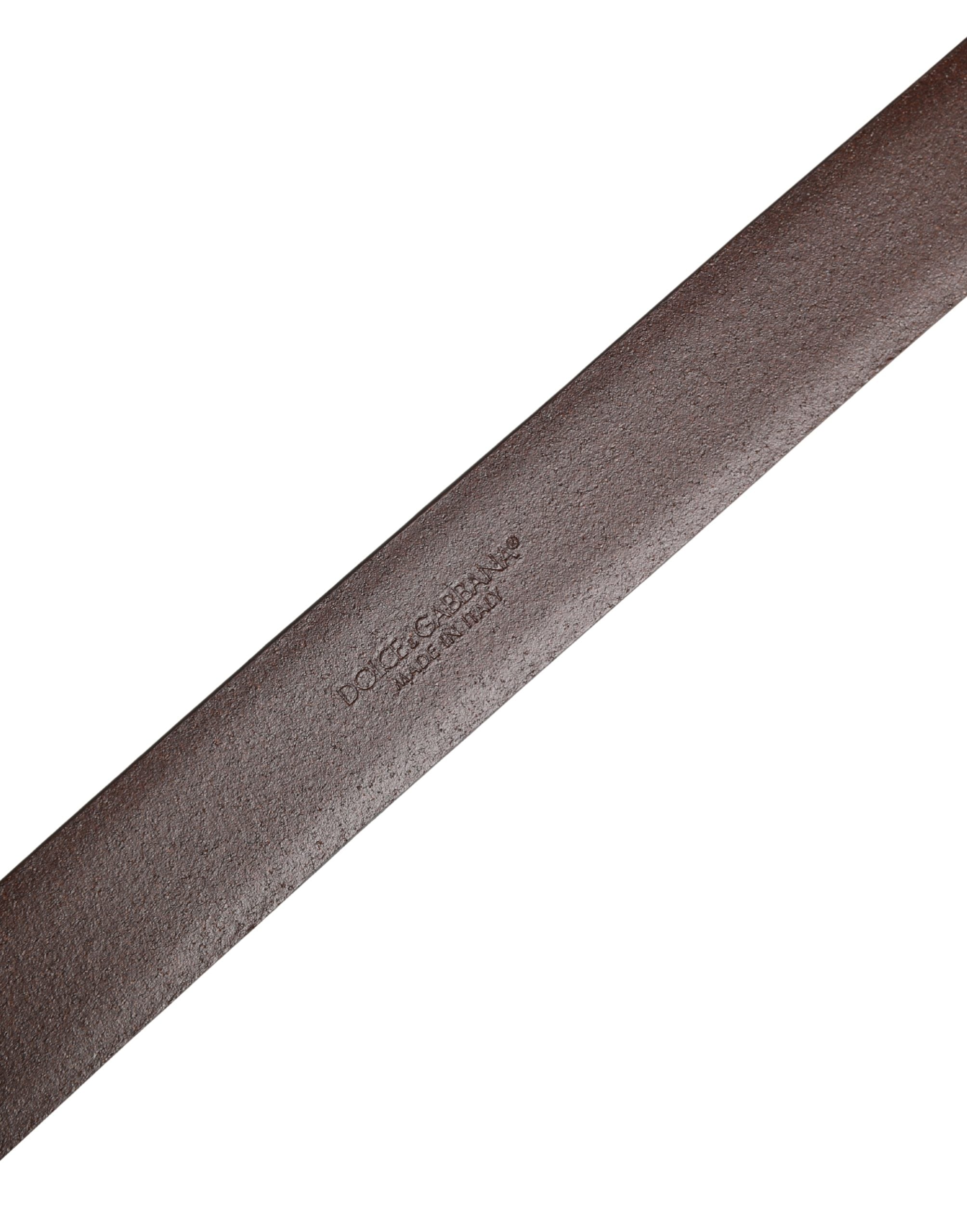 Dolce & Gabbana Men Brown Classic Leather Metal Buckle Belt Dolce & Gabbana
