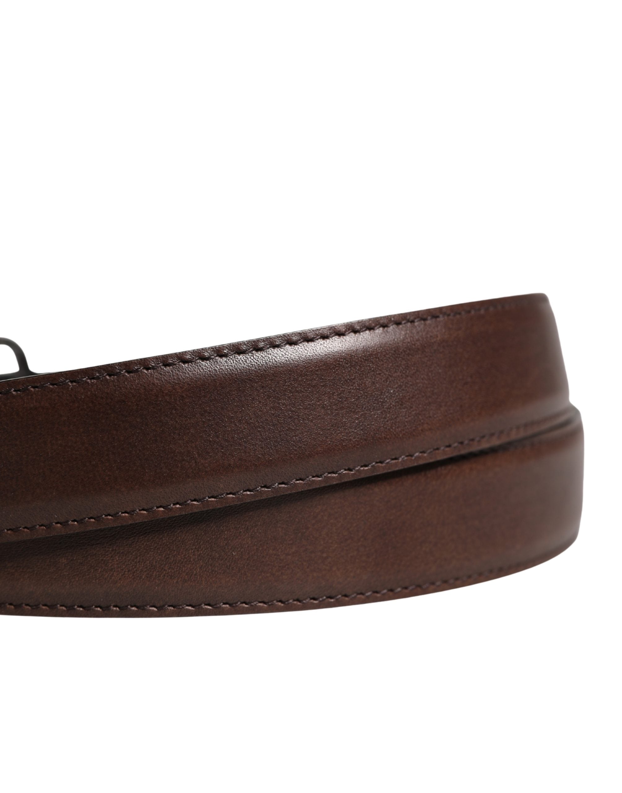 Dolce & Gabbana Men Brown Classic Leather Metal Buckle Belt Dolce & Gabbana