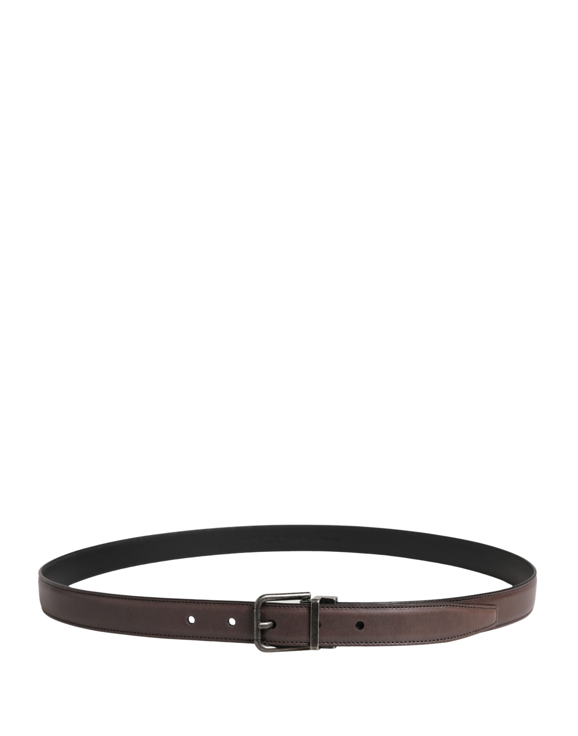 Dolce & Gabbana Men Brown Classic Leather Metal Buckle Belt Dolce & Gabbana