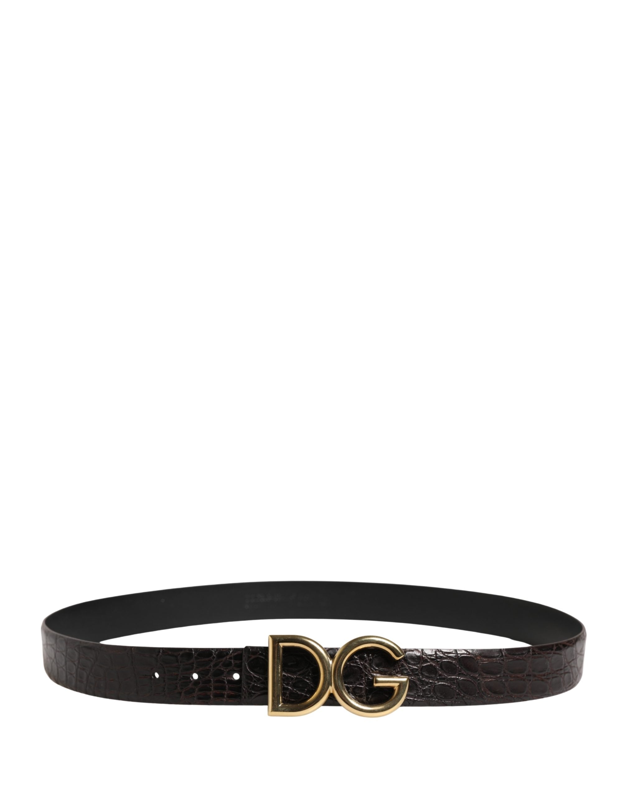 Dolce & Gabbana Men Black Exotic Leather Logo Buckle Belt Dolce & Gabbana