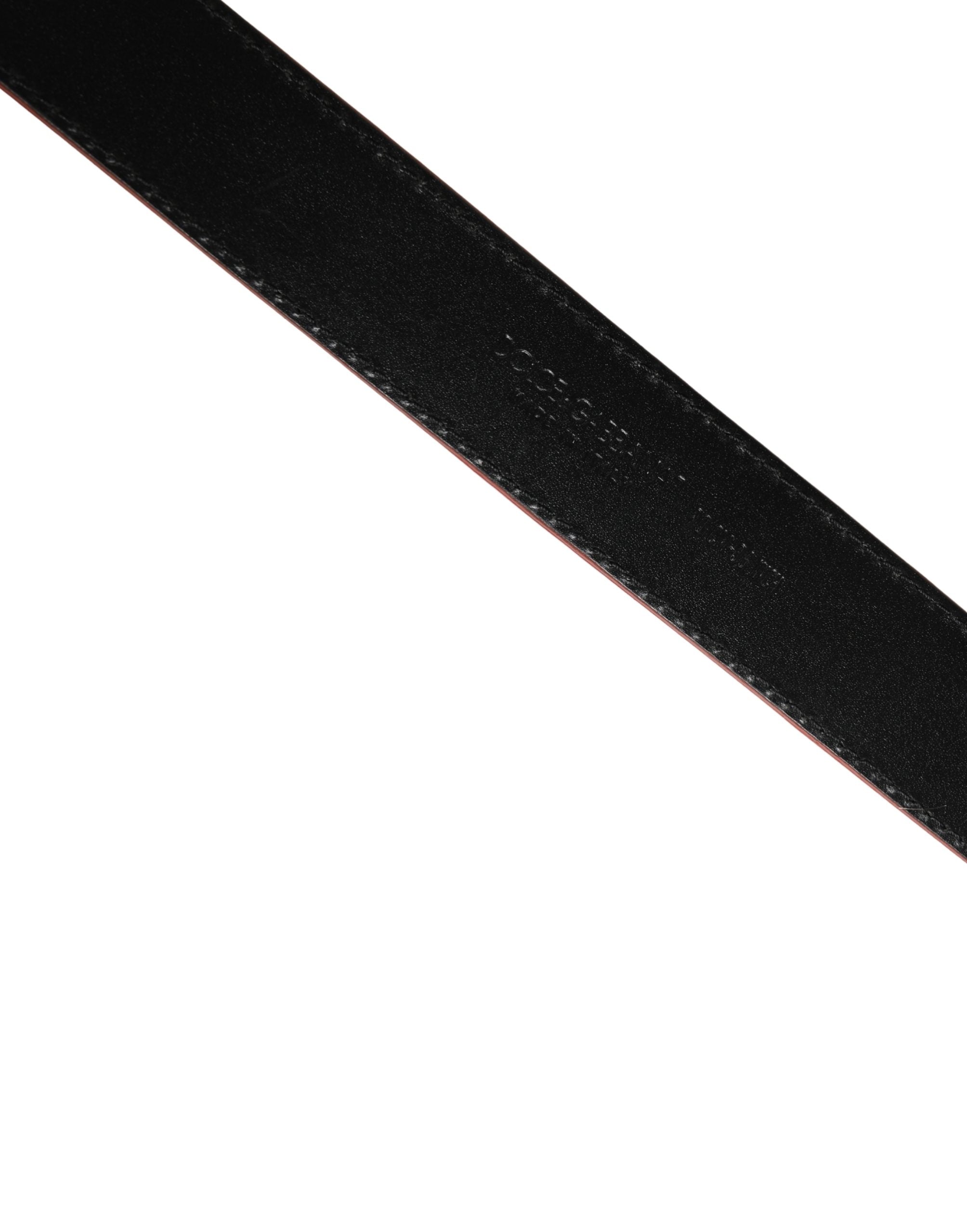Dolce & Gabbana Men Beige Red Woven Leather Metal Buckle Belt Dolce & Gabbana