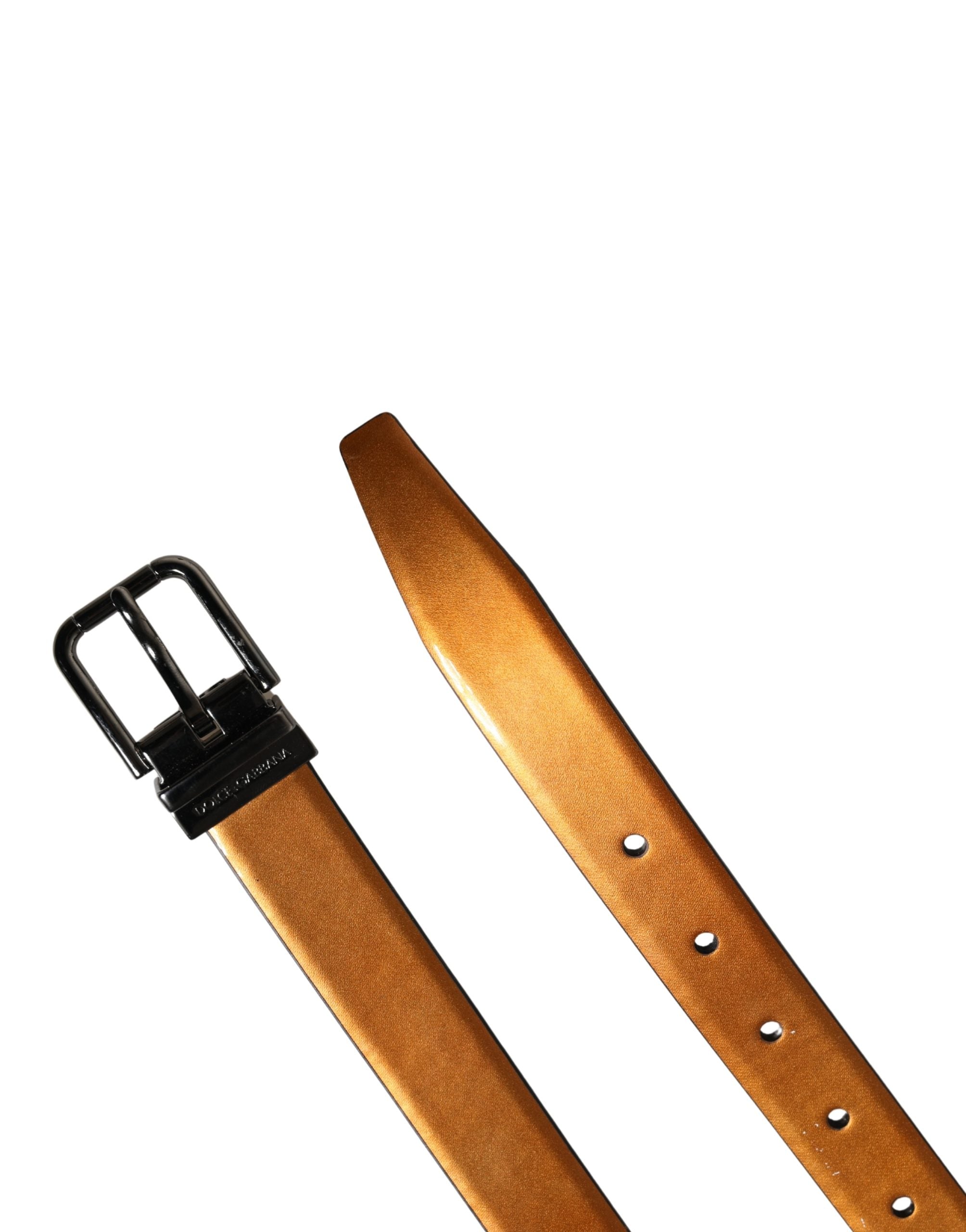 Dolce & Gabbana Men Brown Classic Leather Metal Buckle Belt Dolce & Gabbana