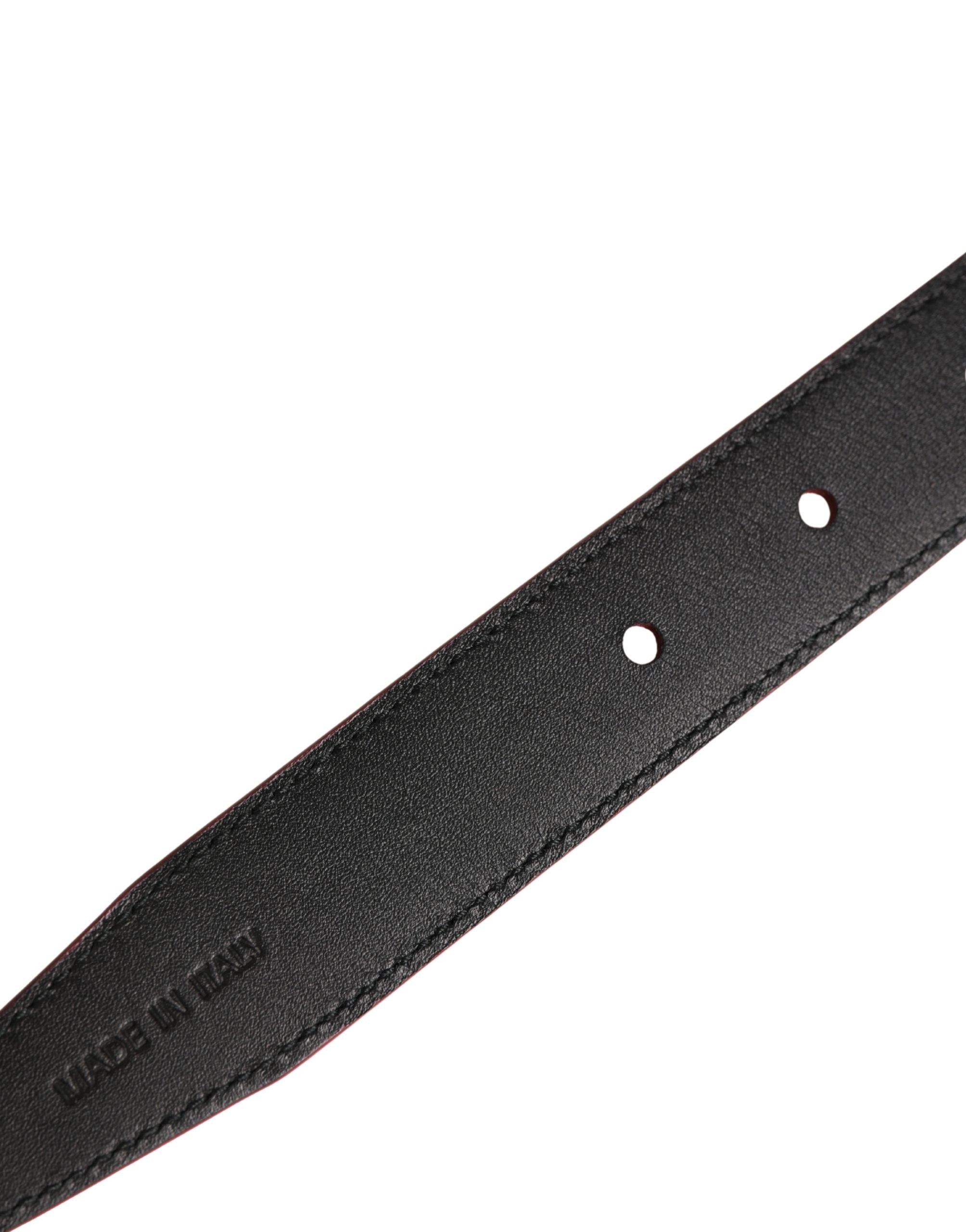 Dolce & Gabbana Men Pink Classic Leather Metal Buckle Belt Dolce & Gabbana