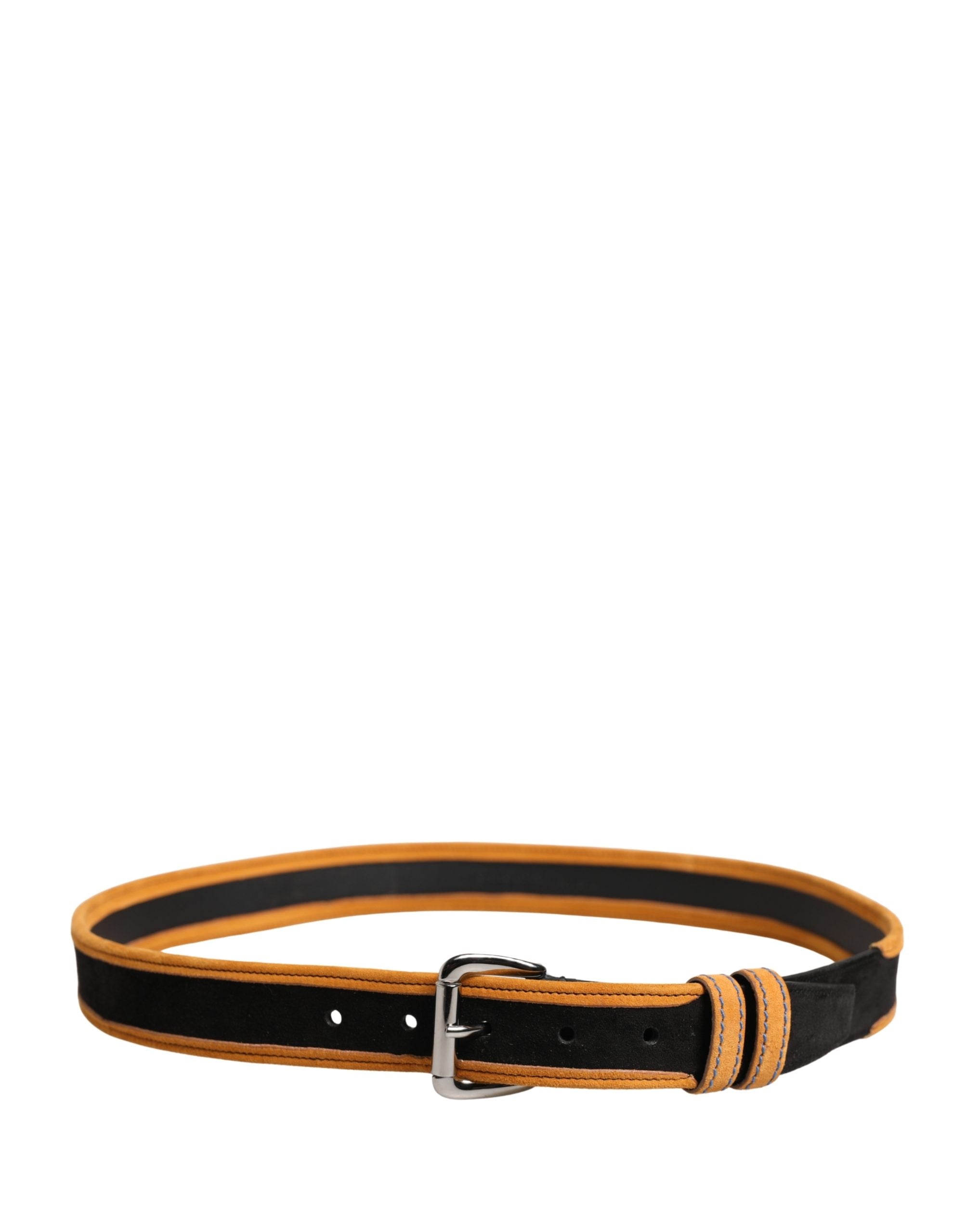 Dolce & Gabbana Men Black Orange Polyester Metal Buckle Belt Dolce & Gabbana