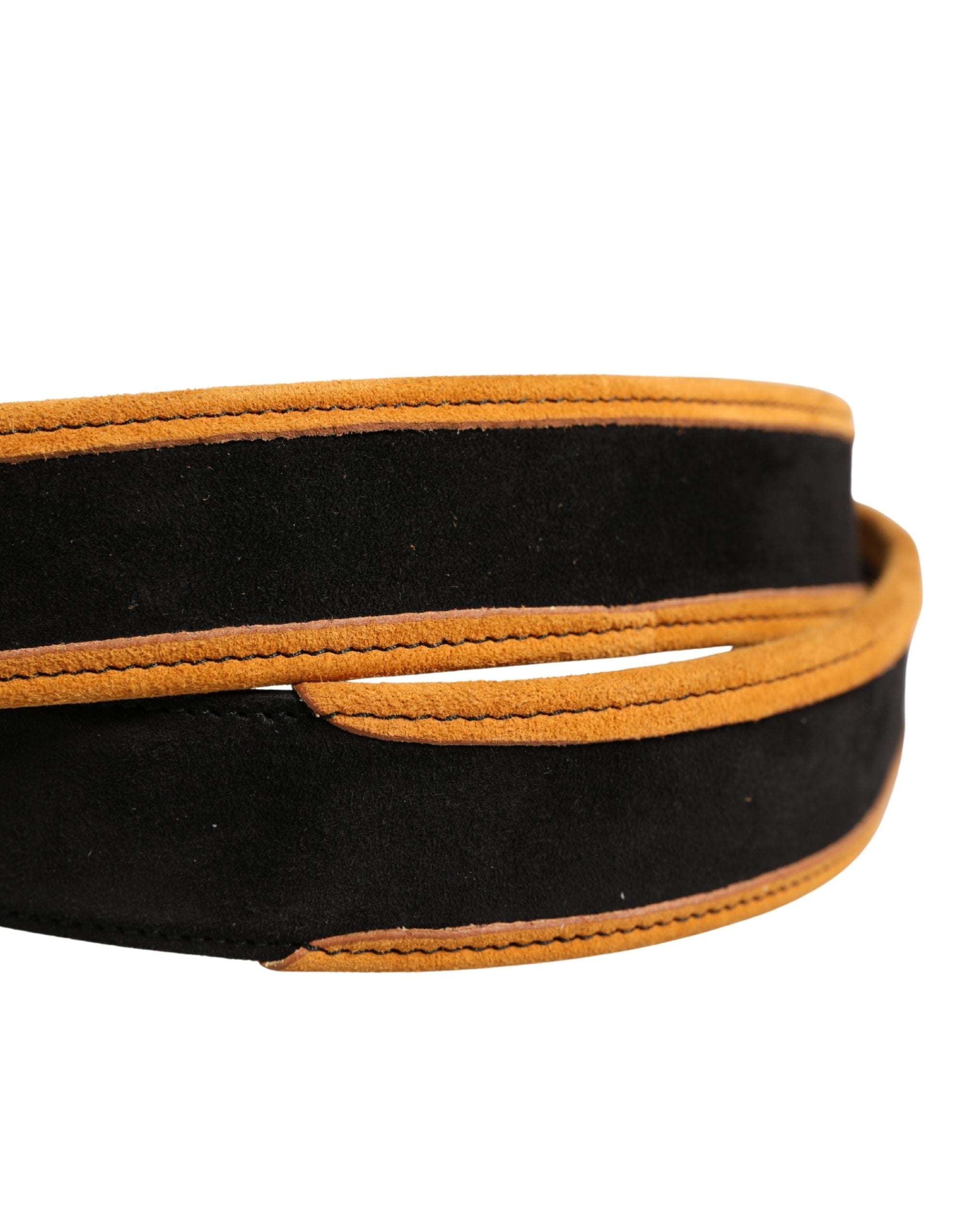 Dolce & Gabbana Men Black Orange Polyester Metal Buckle Belt Dolce & Gabbana