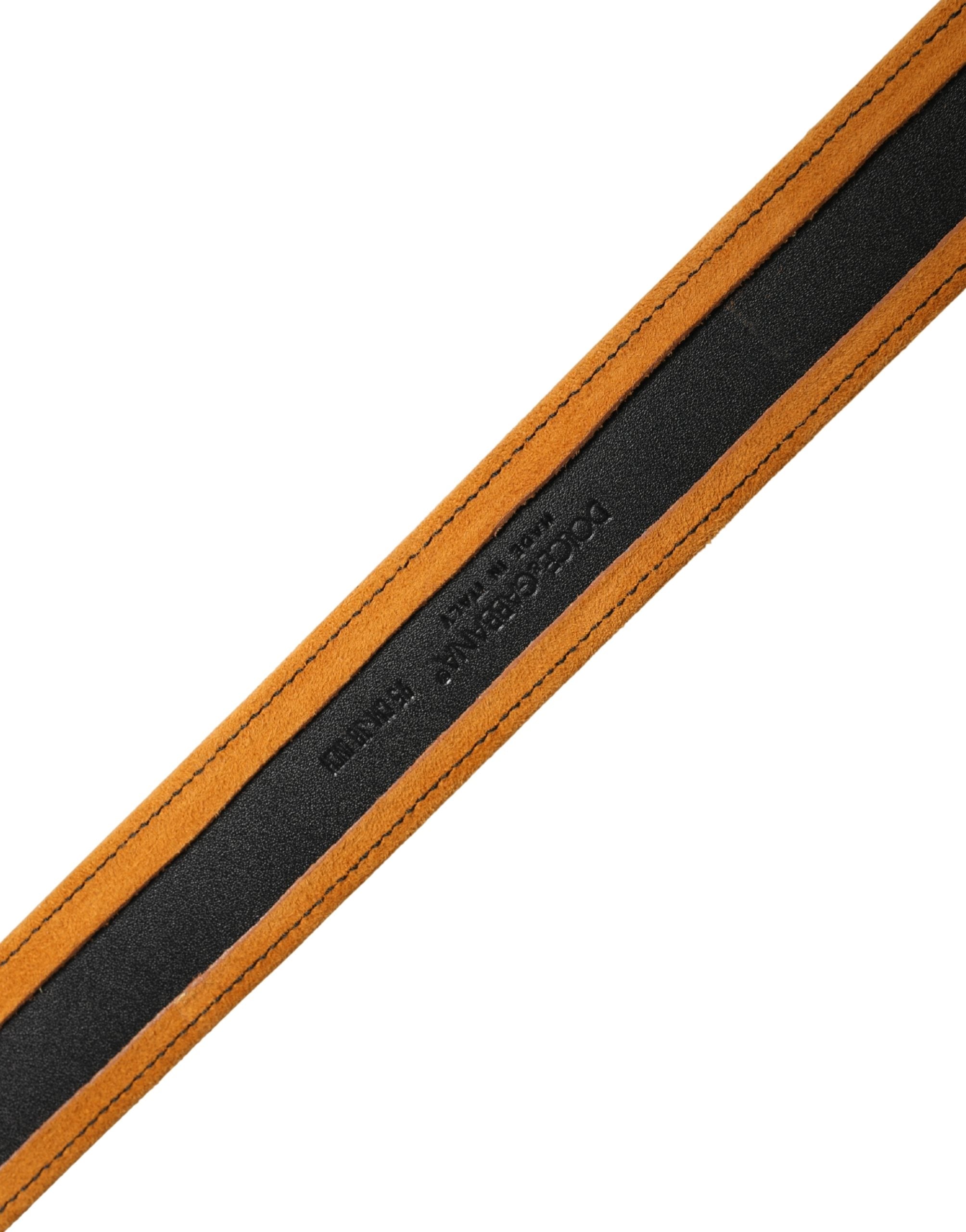Dolce & Gabbana Men Black Orange Polyester Metal Buckle Belt Dolce & Gabbana