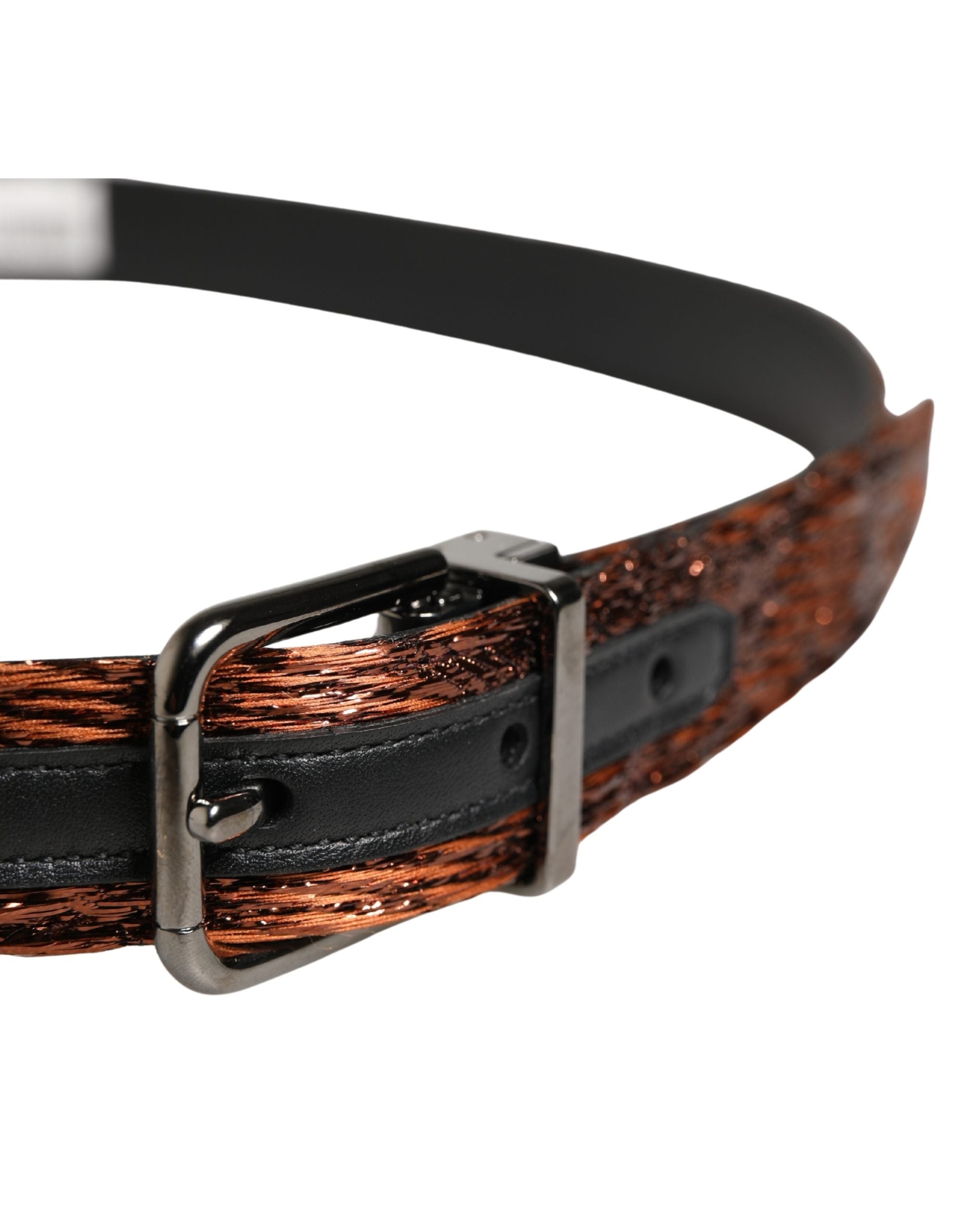 Dolce & Gabbana Men Brown Classic Polyester Metal Buckle Belt Dolce & Gabbana