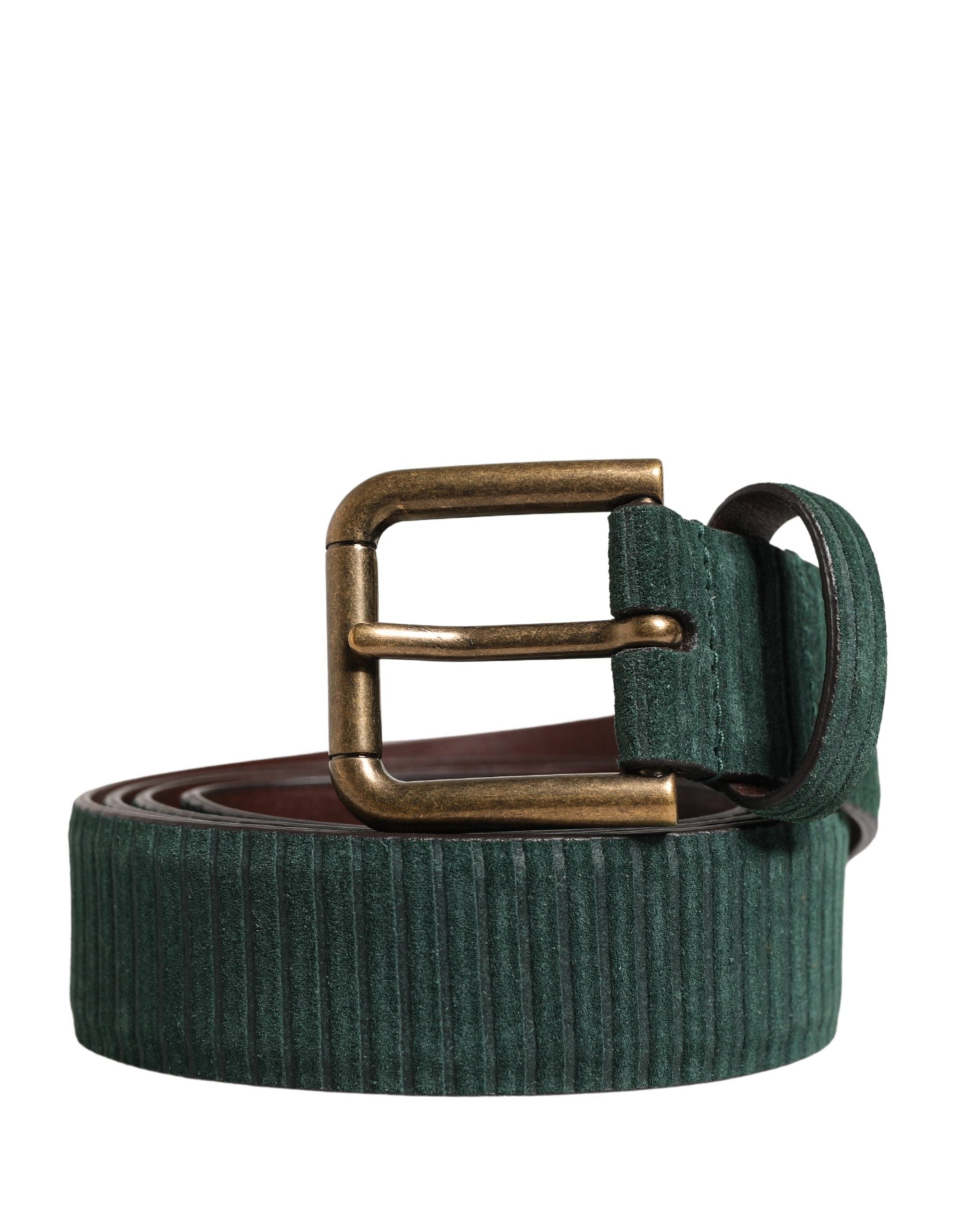 Dolce & Gabbana Men Green Velvet Leather Metal Buckle Belt Dolce & Gabbana