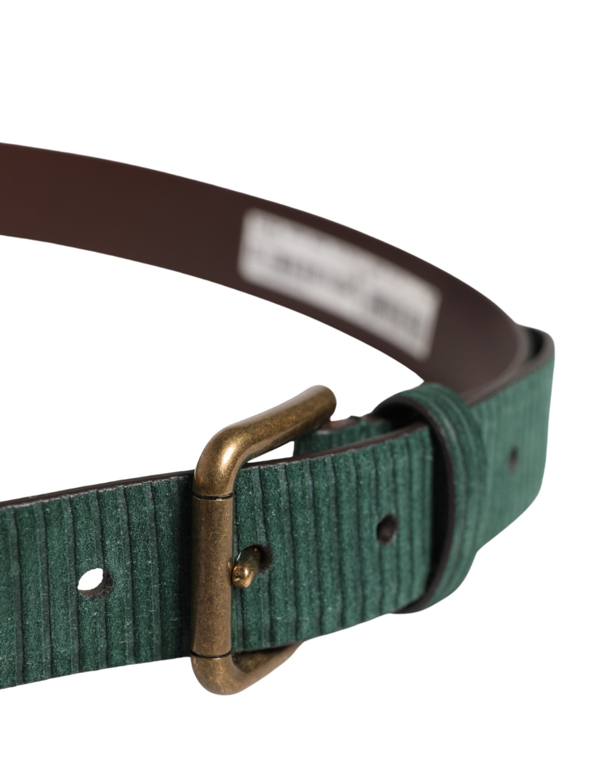 Dolce & Gabbana Men Green Velvet Leather Metal Buckle Belt Dolce & Gabbana