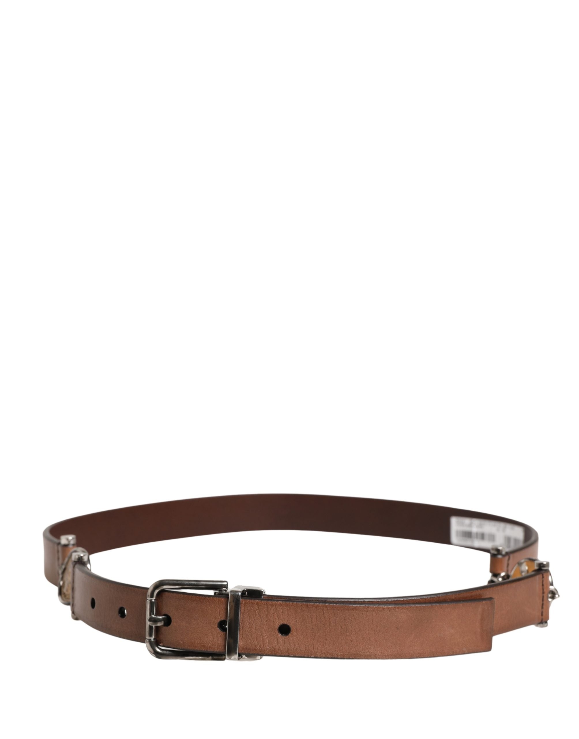Dolce & Gabbana Men Brown Classic Leather Metal Buckle Belt Dolce & Gabbana