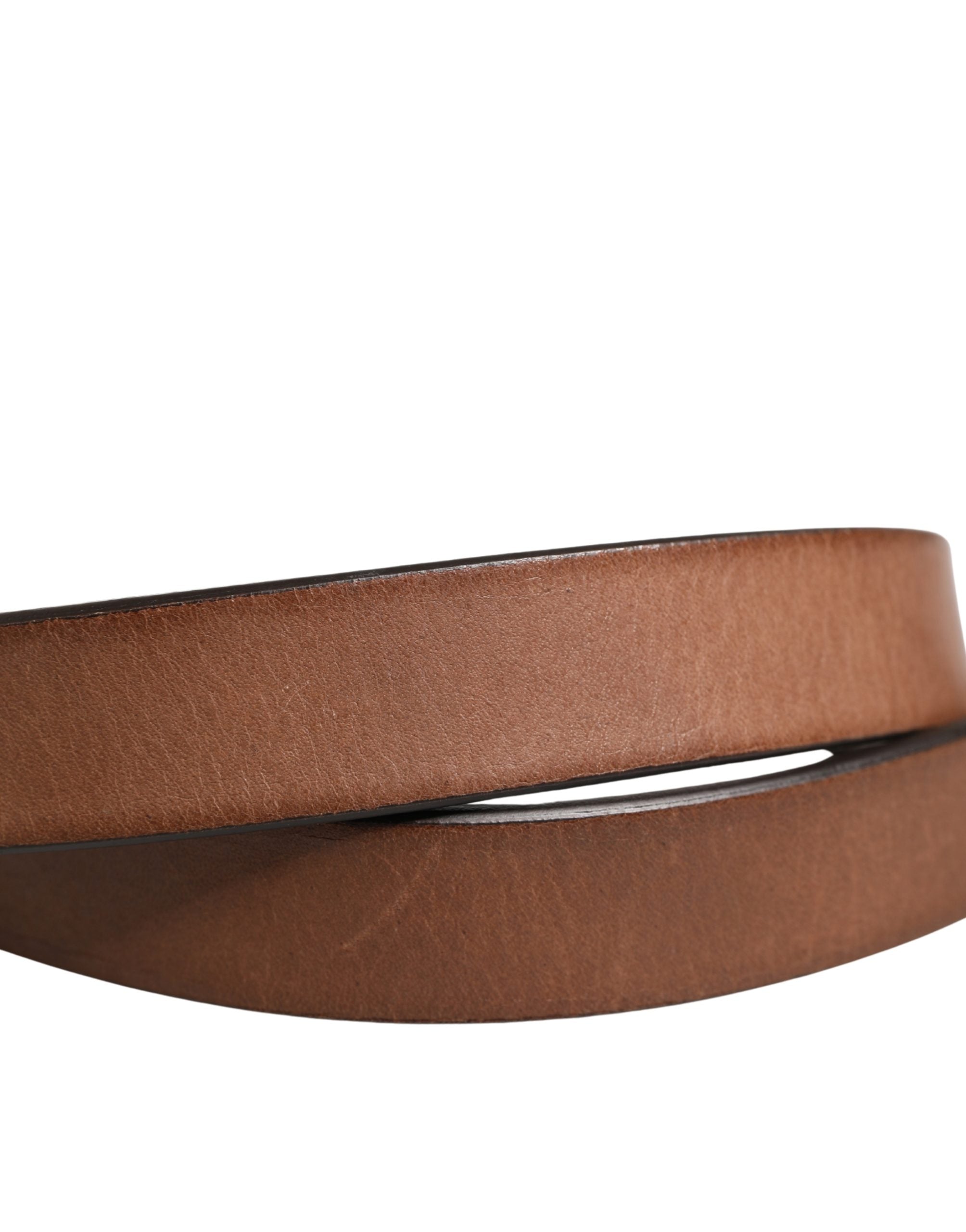 Dolce & Gabbana Men Brown Classic Leather Metal Buckle Belt Dolce & Gabbana