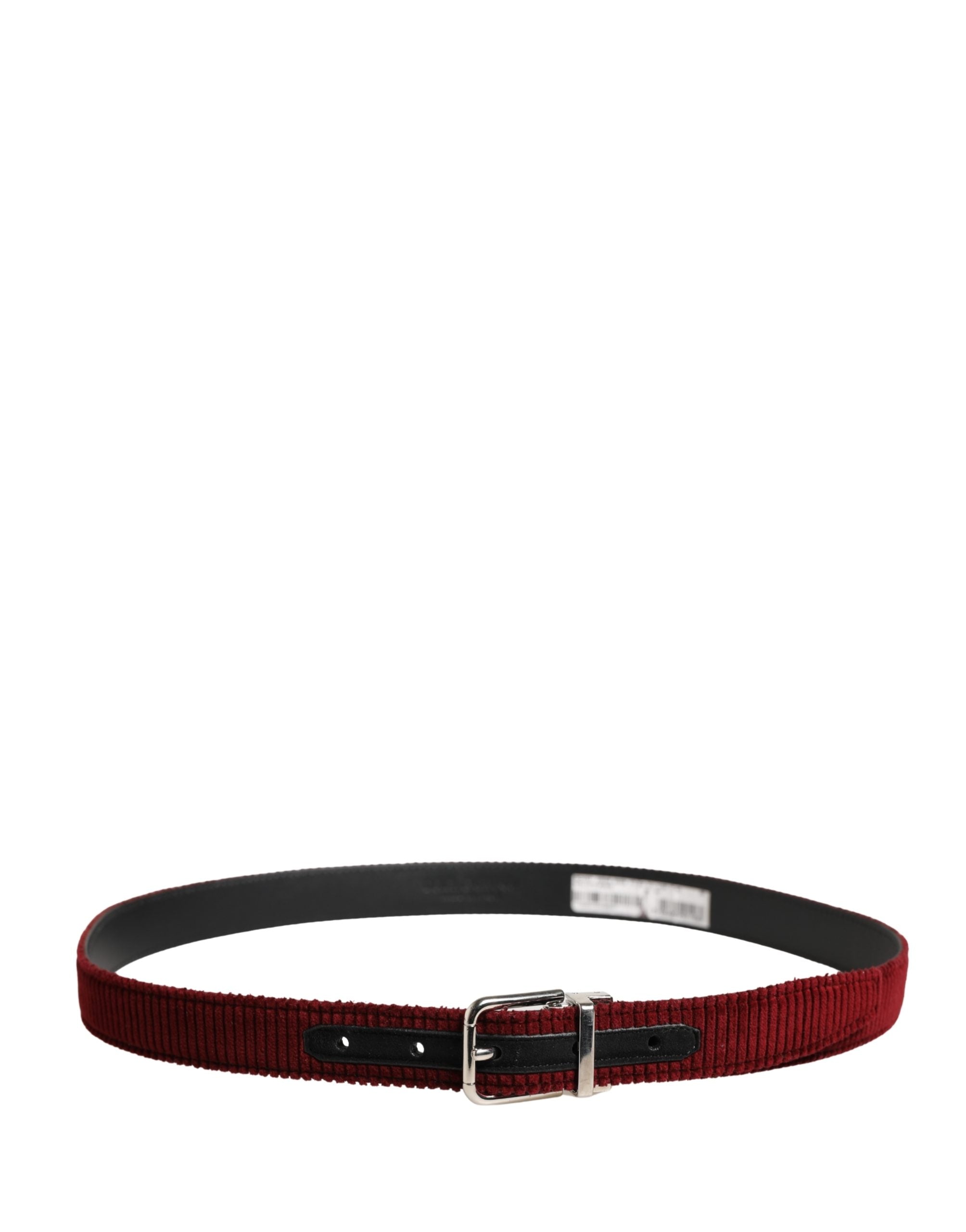 Dolce & Gabbana Men Red Velvet Leather Metal Buckle Belt Dolce & Gabbana