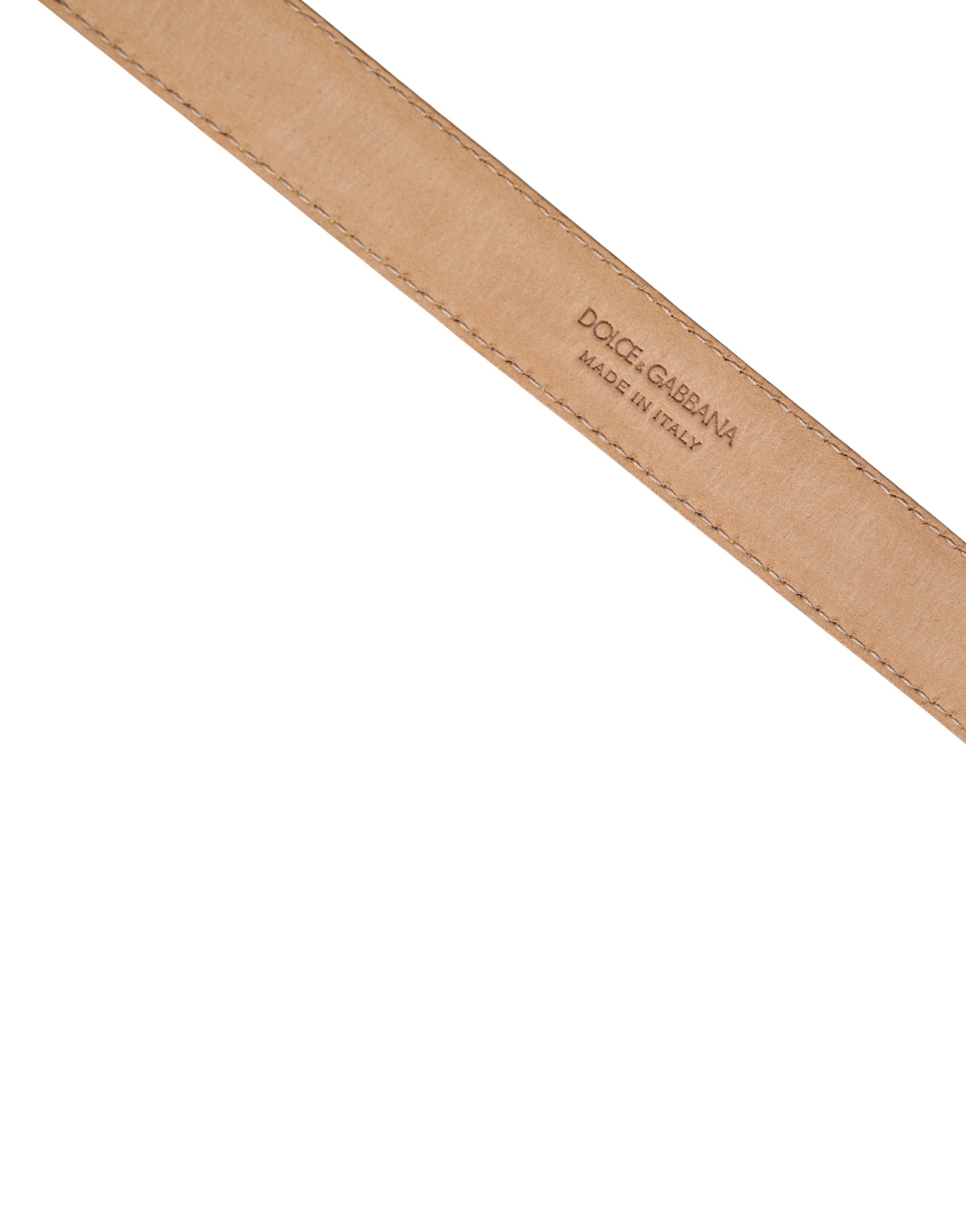 Dolce & Gabbana Men Yellow Classic Leather Metal Buckle Belt Dolce & Gabbana