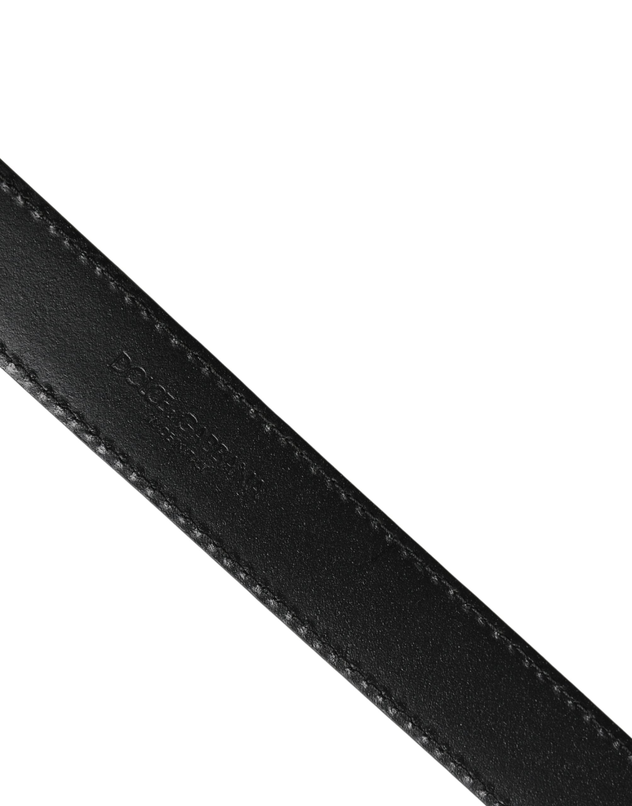 Dolce & Gabbana Men Silver Classic Leather Square Buckle Belt Dolce & Gabbana