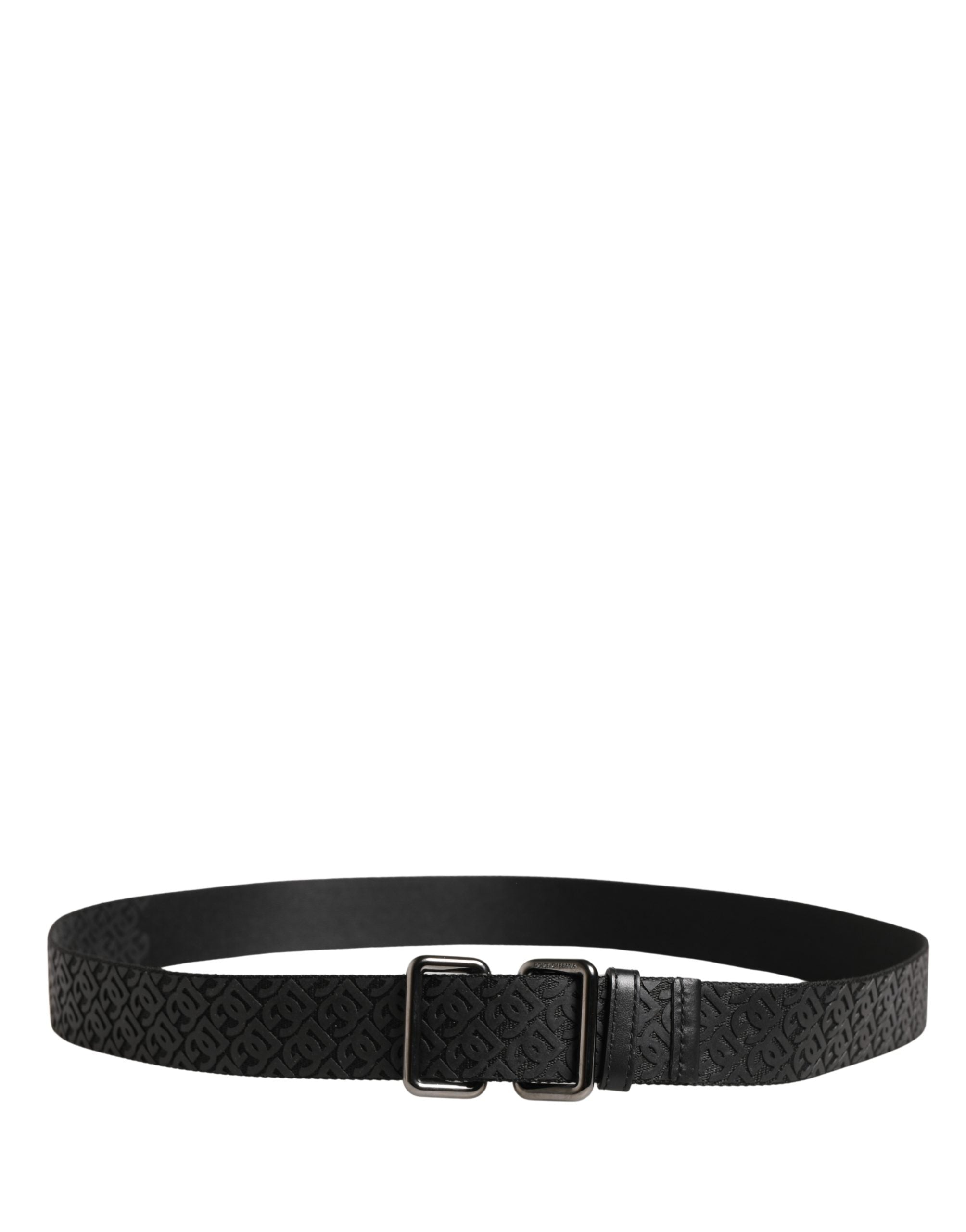 Dolce & Gabbana Men Black DG Logo Polyester Metal Buckle Belt Dolce & Gabbana