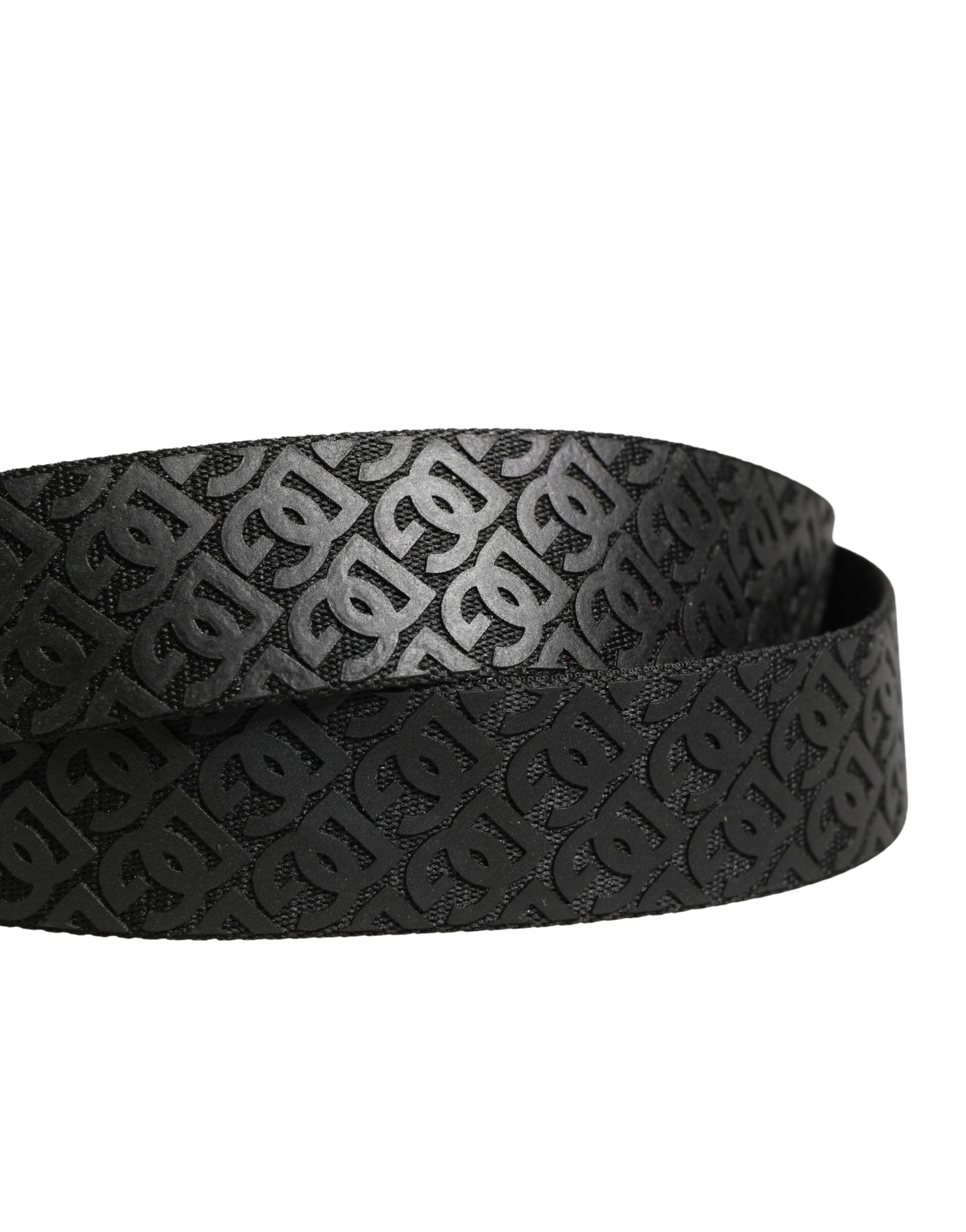 Dolce & Gabbana Men Black DG Logo Polyester Metal Buckle Belt Dolce & Gabbana