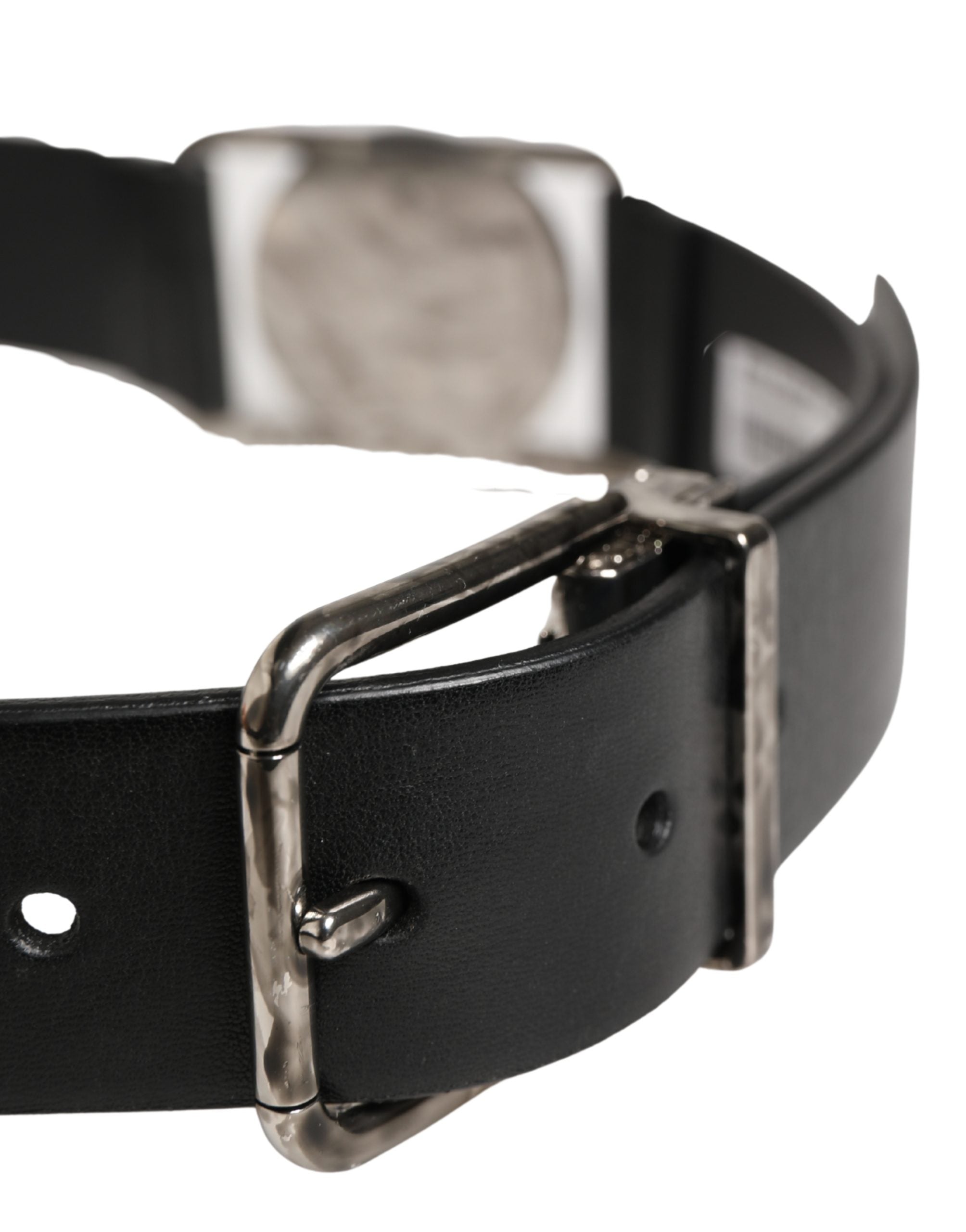 Dolce & Gabbana Men Black Classic Leather Metal Buckle Belt Dolce & Gabbana