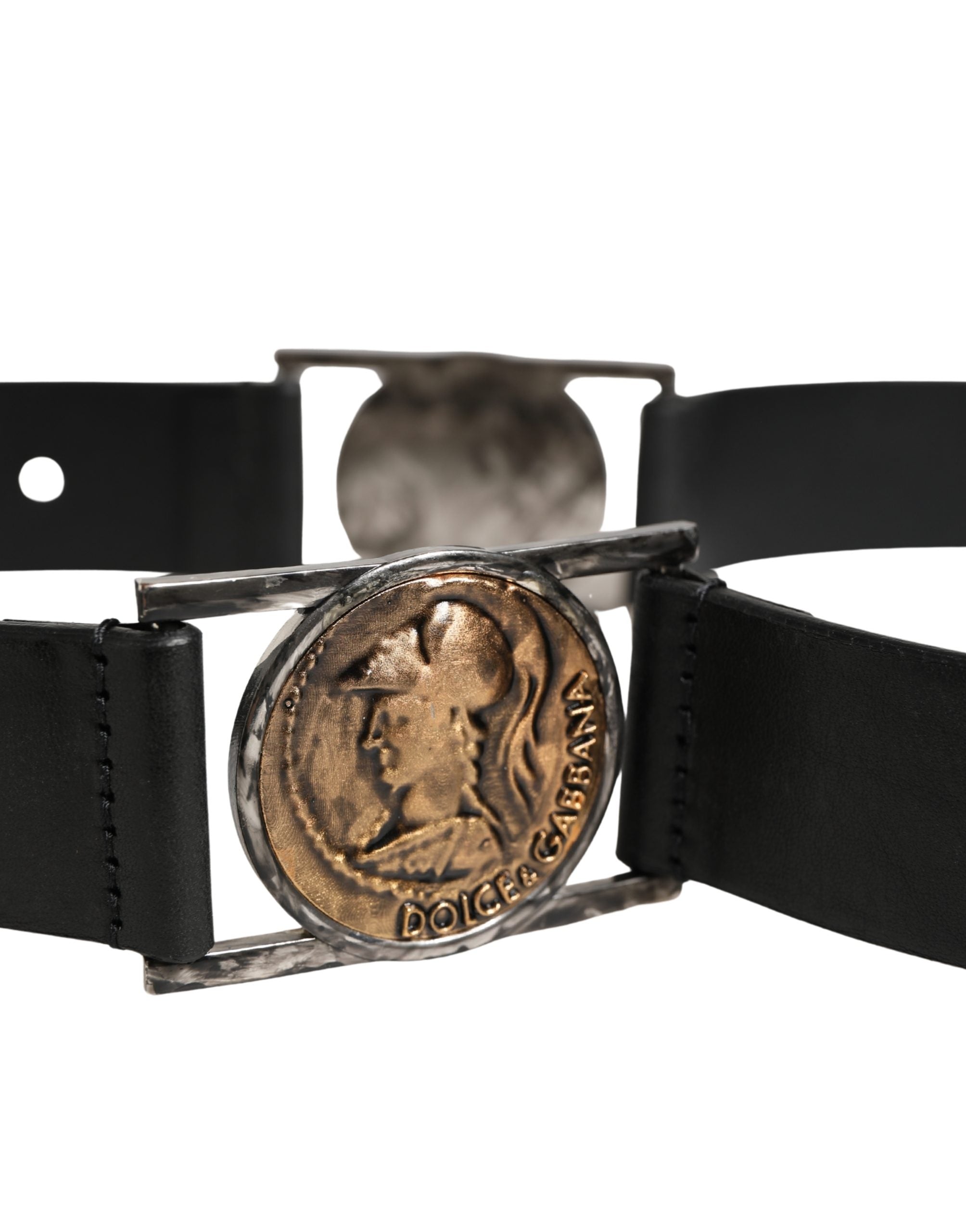 Dolce & Gabbana Men Black Classic Leather Metal Buckle Belt Dolce & Gabbana