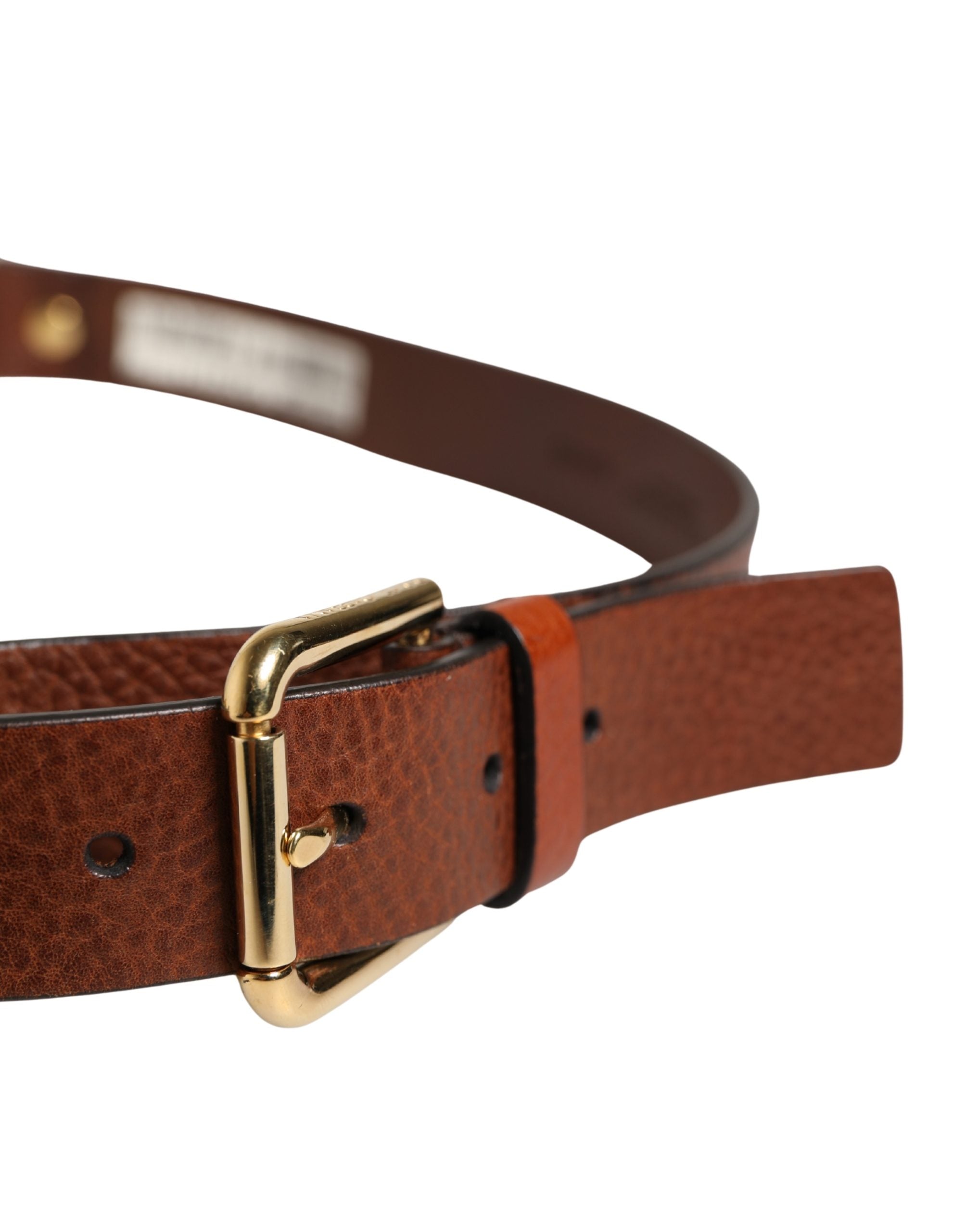 Dolce & Gabbana Men Brown Classic Leather Metal Buckle Belt Dolce & Gabbana