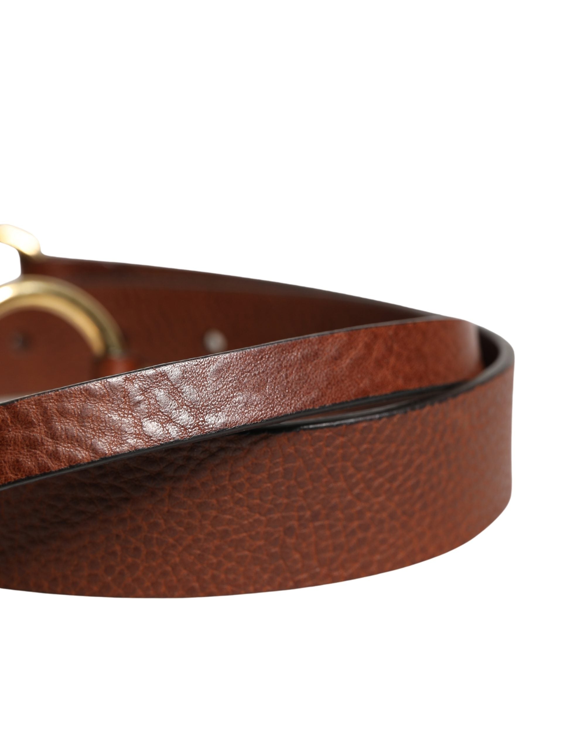 Dolce & Gabbana Men Brown Classic Leather Metal Buckle Belt Dolce & Gabbana