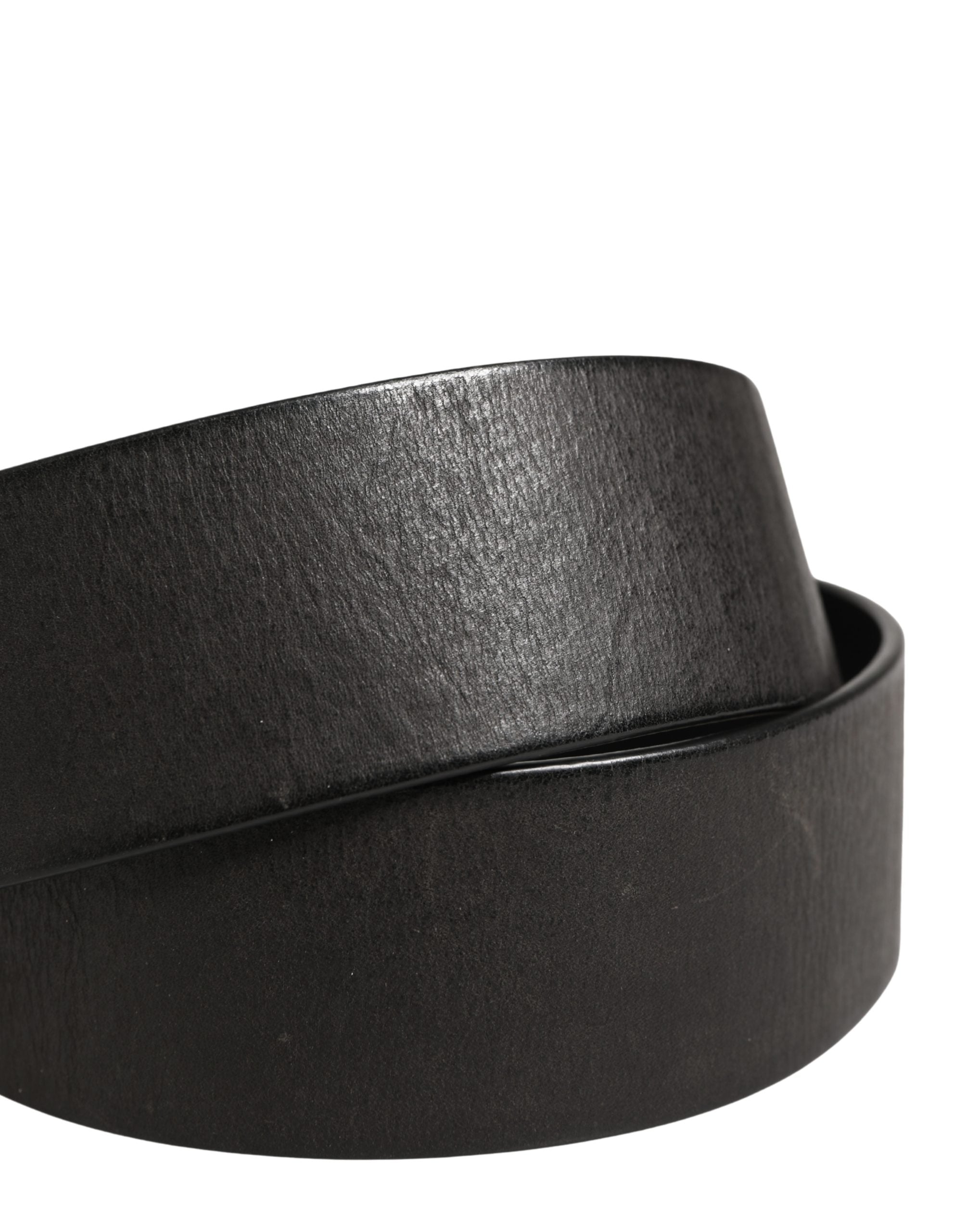 Dolce & Gabbana Men Black Classic Leather Metal Buckle Belt Dolce & Gabbana