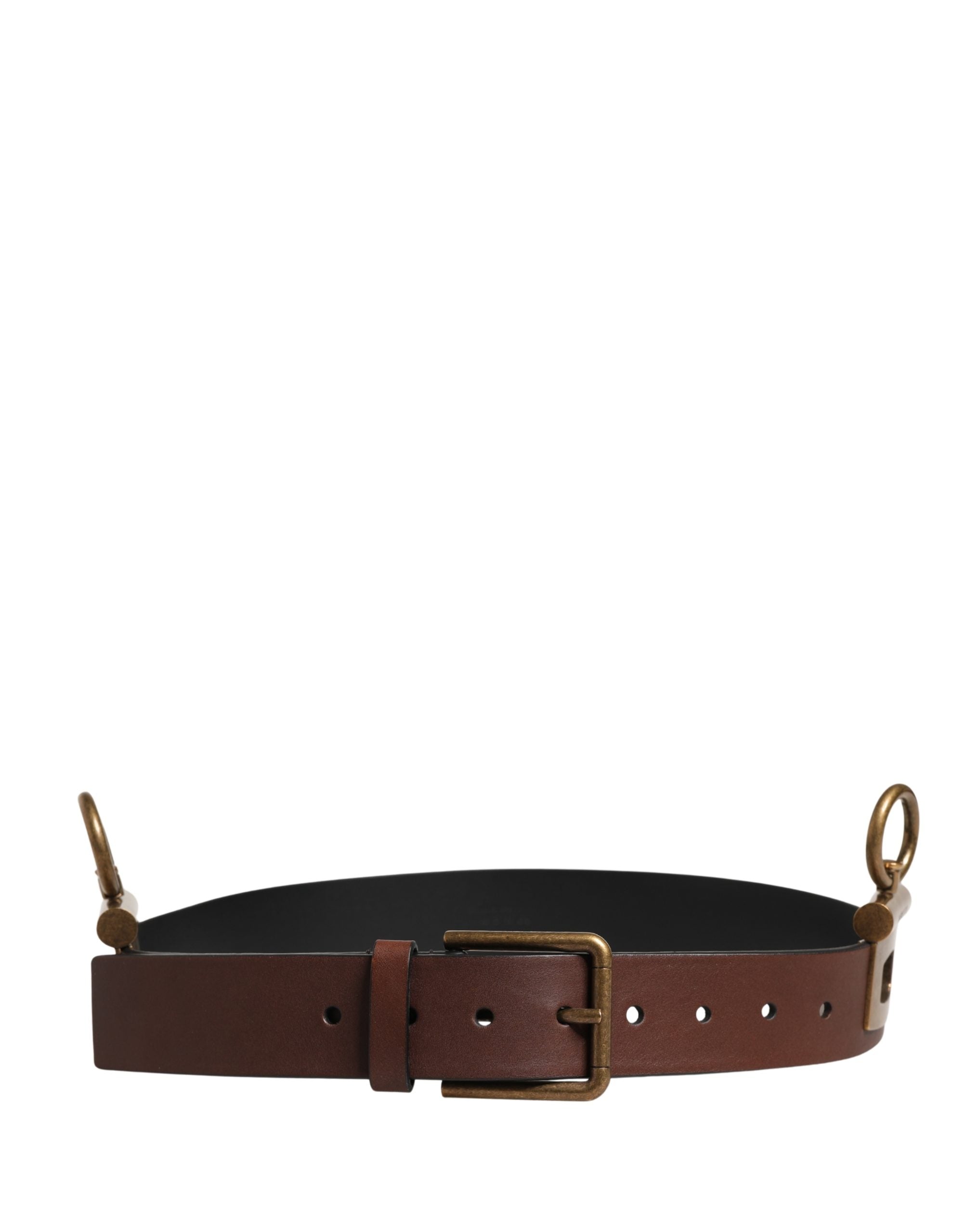 Dolce & Gabbana Men Brown Classic Leather Metal Buckle Belt Dolce & Gabbana
