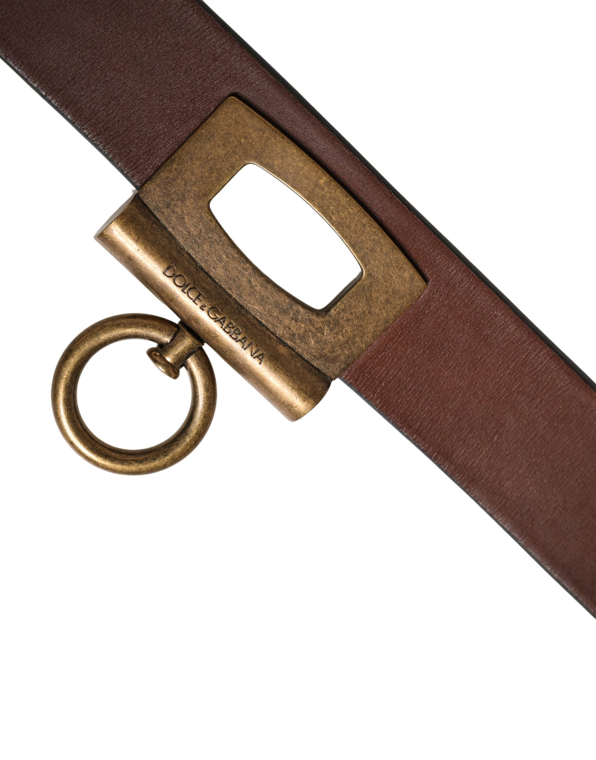 Dolce & Gabbana Men Brown Classic Leather Metal Buckle Belt