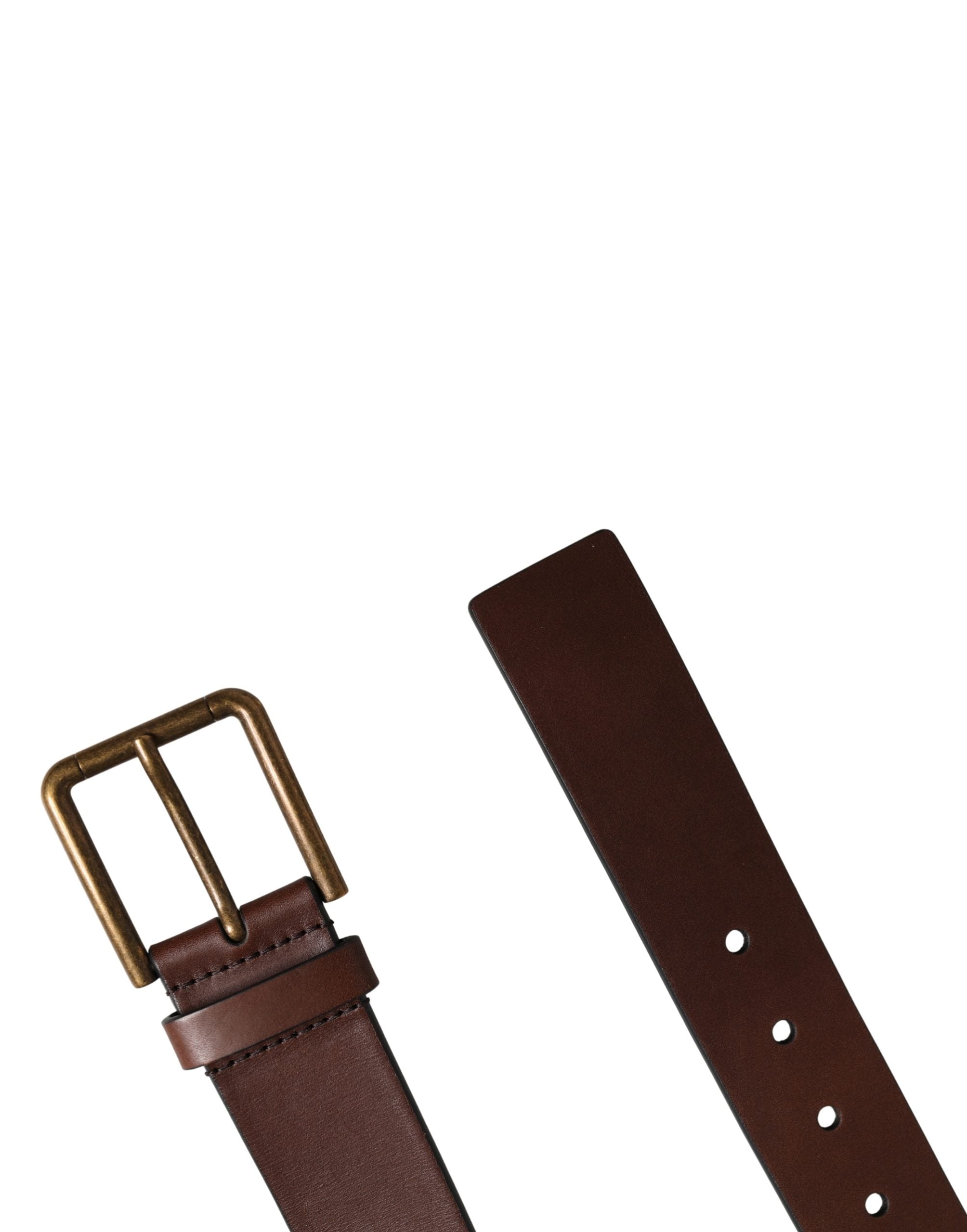 Dolce & Gabbana Men Brown Classic Leather Metal Buckle Belt Dolce & Gabbana